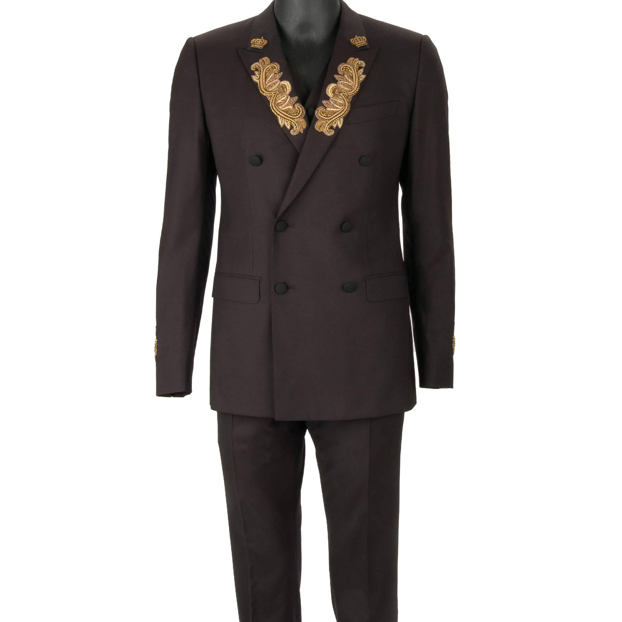Baroque Crown Bee MARTINI Suit Jacket Blazer Brown 46 S
