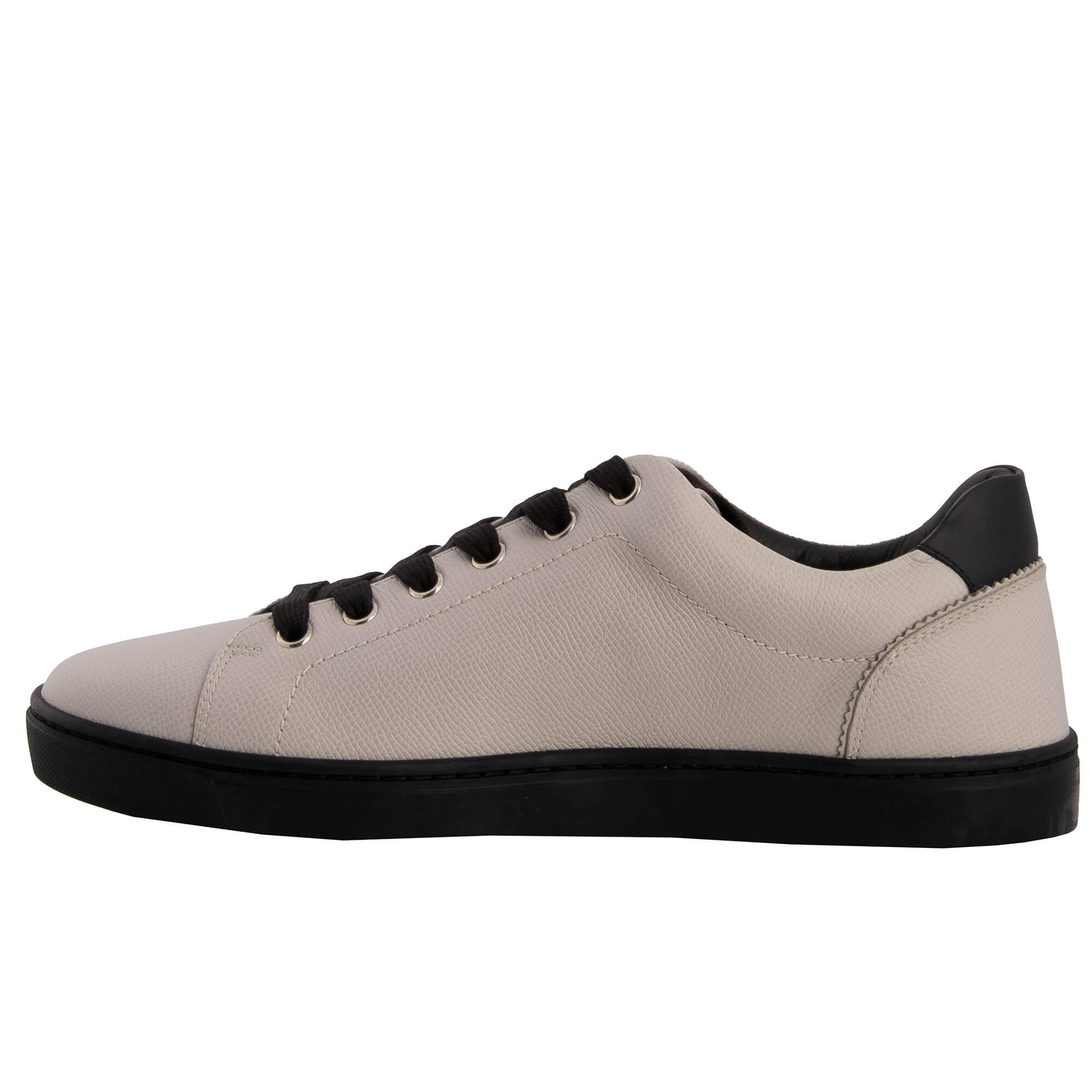 Lace Low Top Men's Sneaker LONDON with DG logo in gray and black by DOLCE & GABBANA