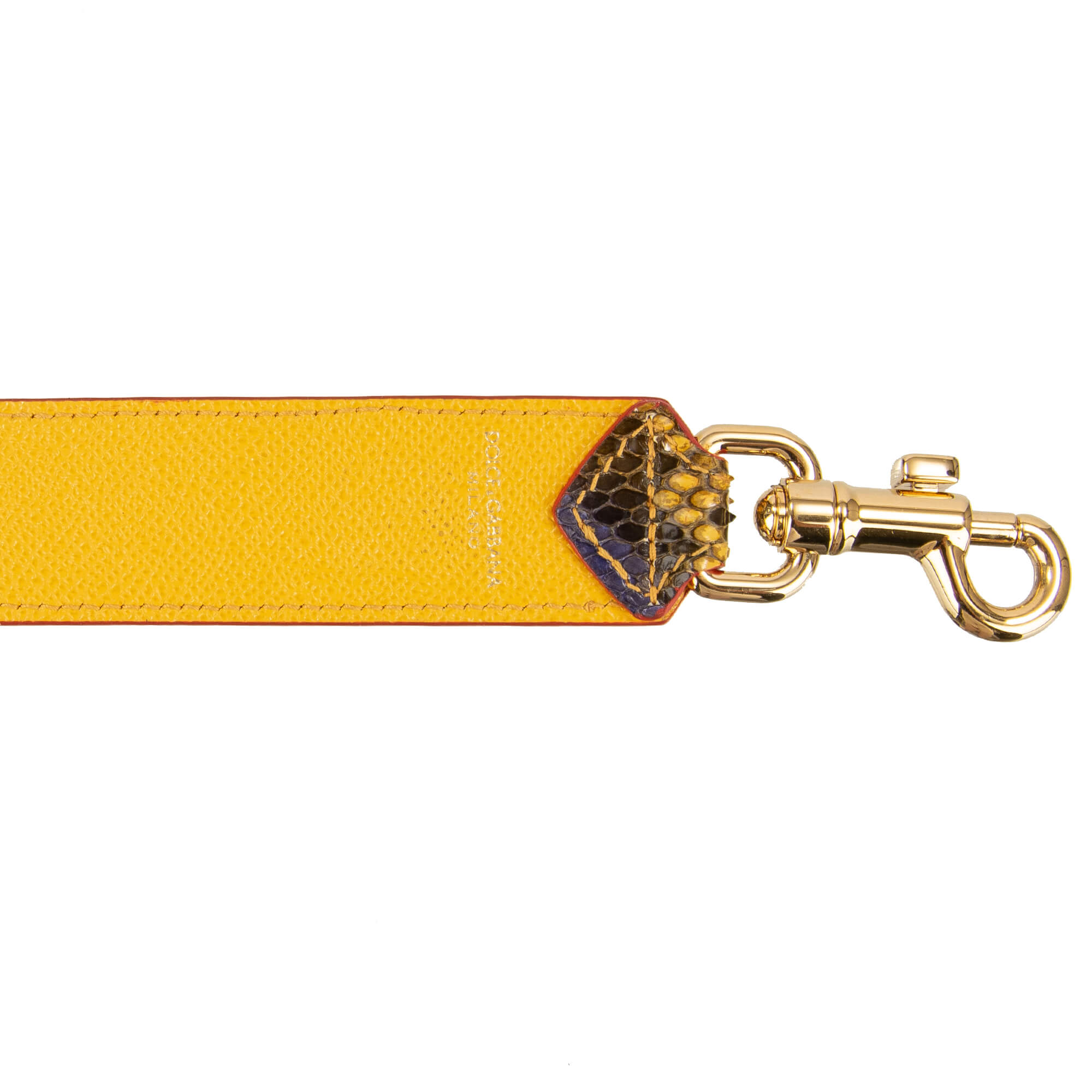 Schulterriemen für Tasche aus Dauphine und Schlangen Leder in Lila, Gelb und Gold von DOLCE & GABBANA