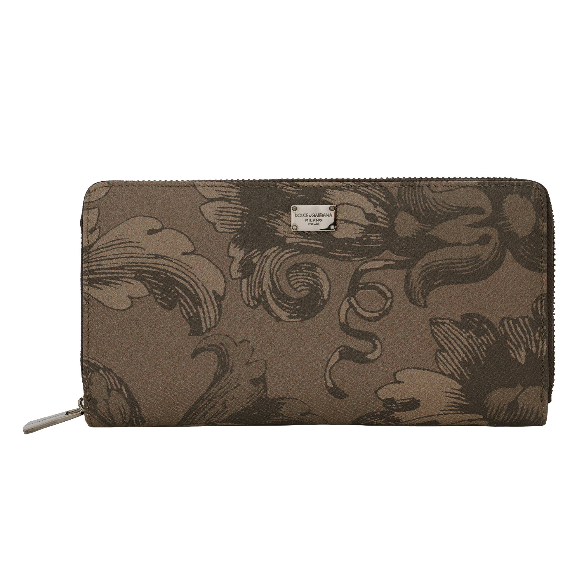 Barock Dauphine Leder Brieftasche Geldbörse Portemonnaie Khaki