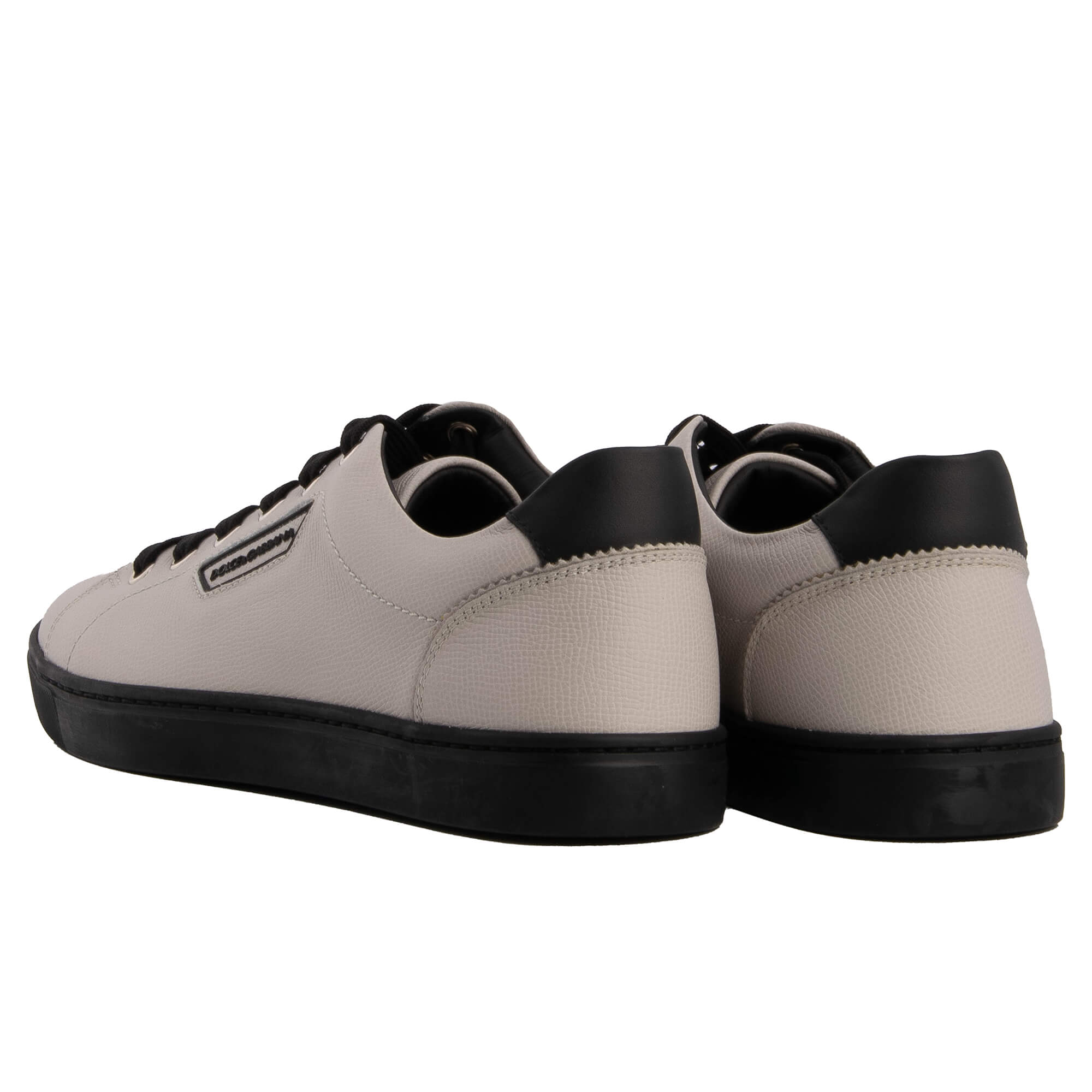 Lace Low Top Men's Sneaker LONDON with DG logo in gray and black by DOLCE & GABBANA
