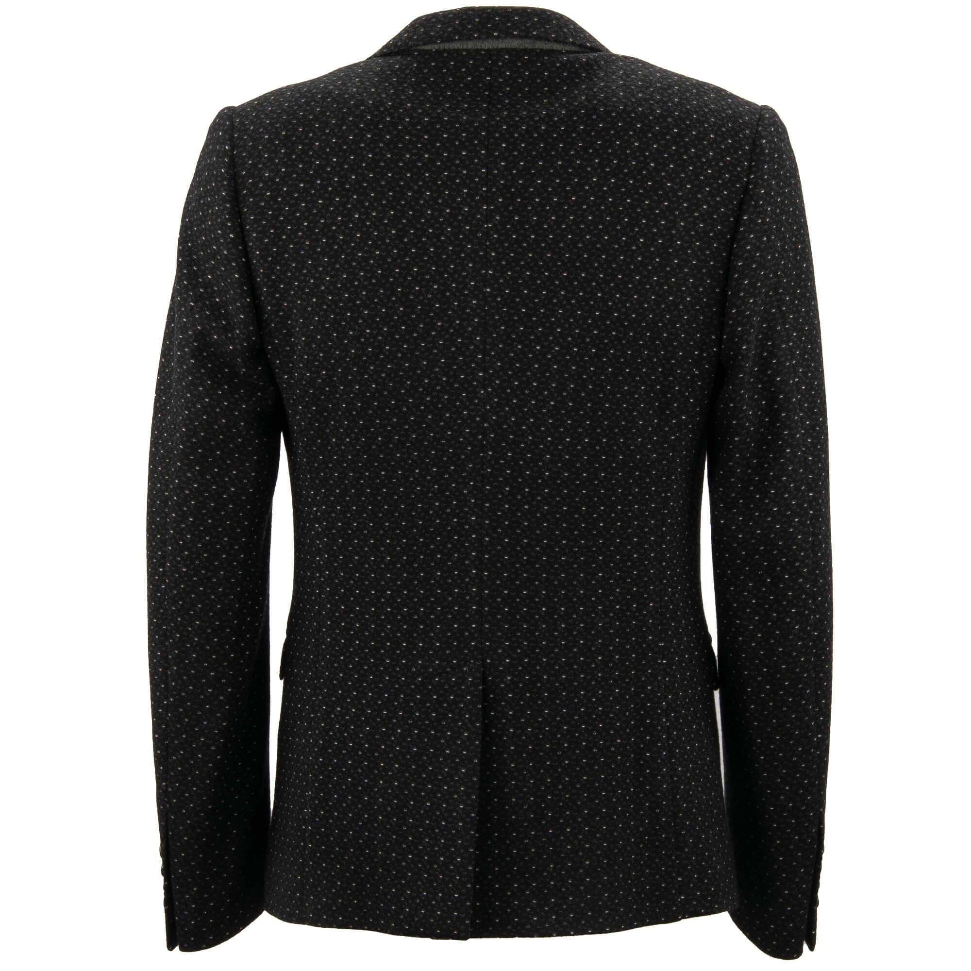Polka Dot Sakko mit Weste aus Kaschmir und Seide mit aus besticktem DG Logo Löwen Wappen in Schwarz von DOLCE & GABBANA