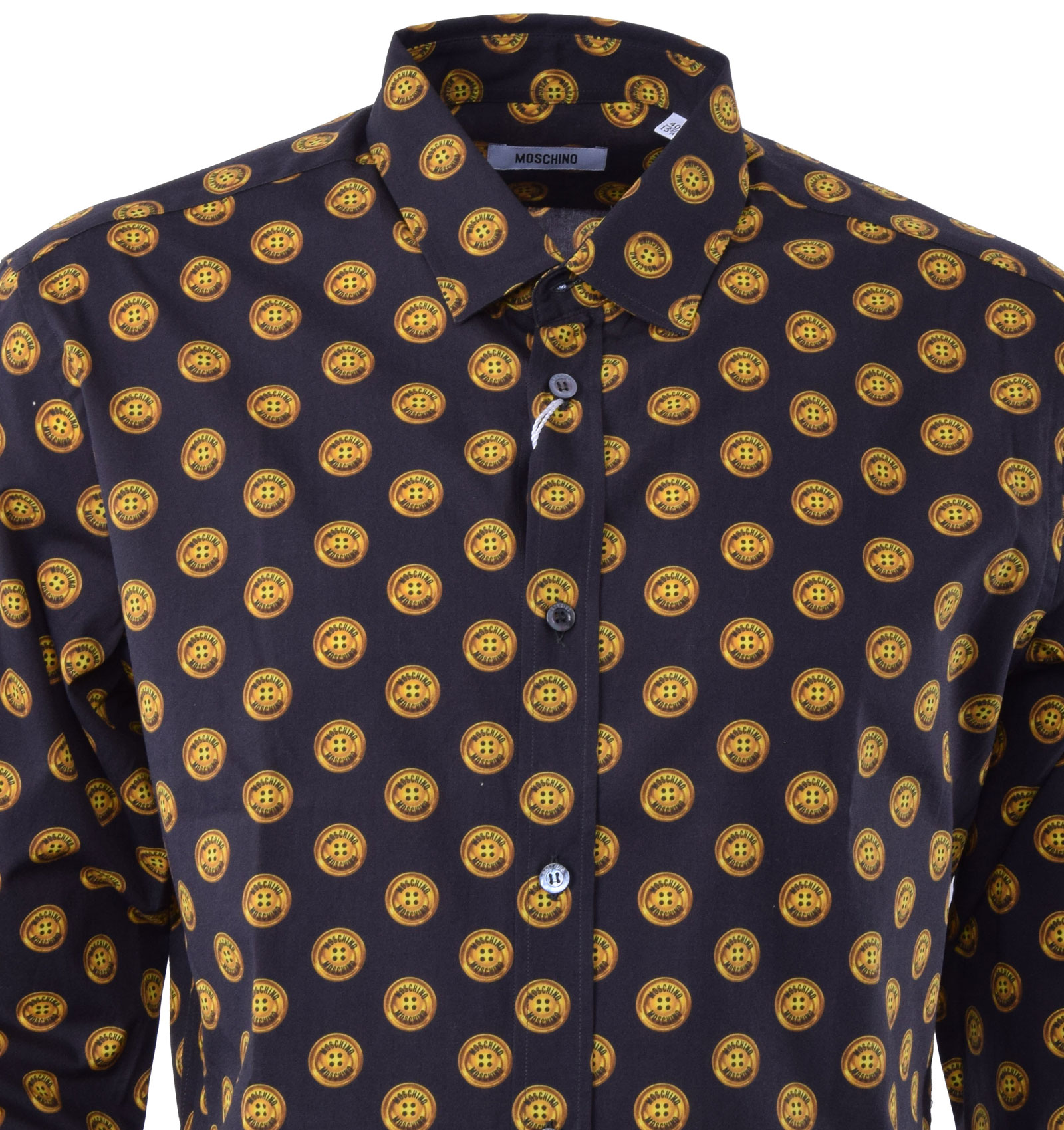Baumwolle Hemd mit Knöpfen Print von MOSCHINO