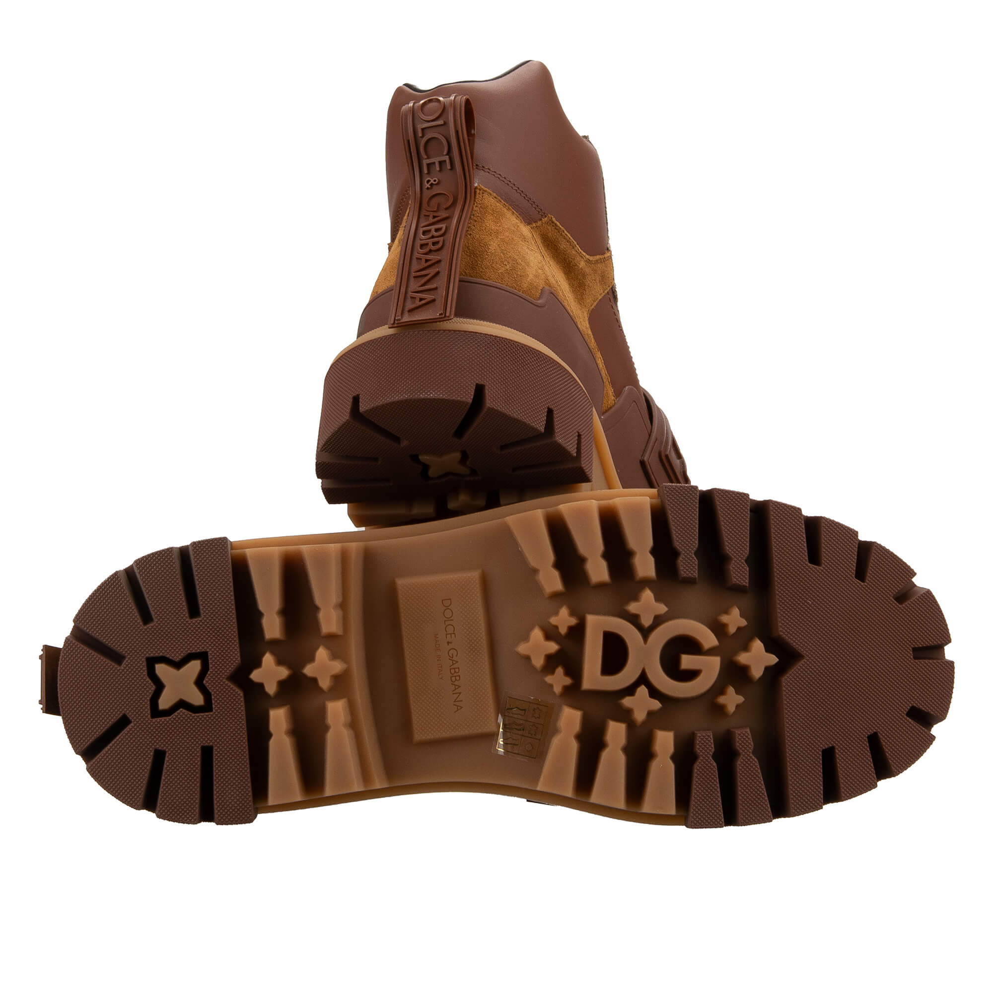 Trekking Stil Stiefeletten mit DG Logo in Braun von DOLCE & GABBANA