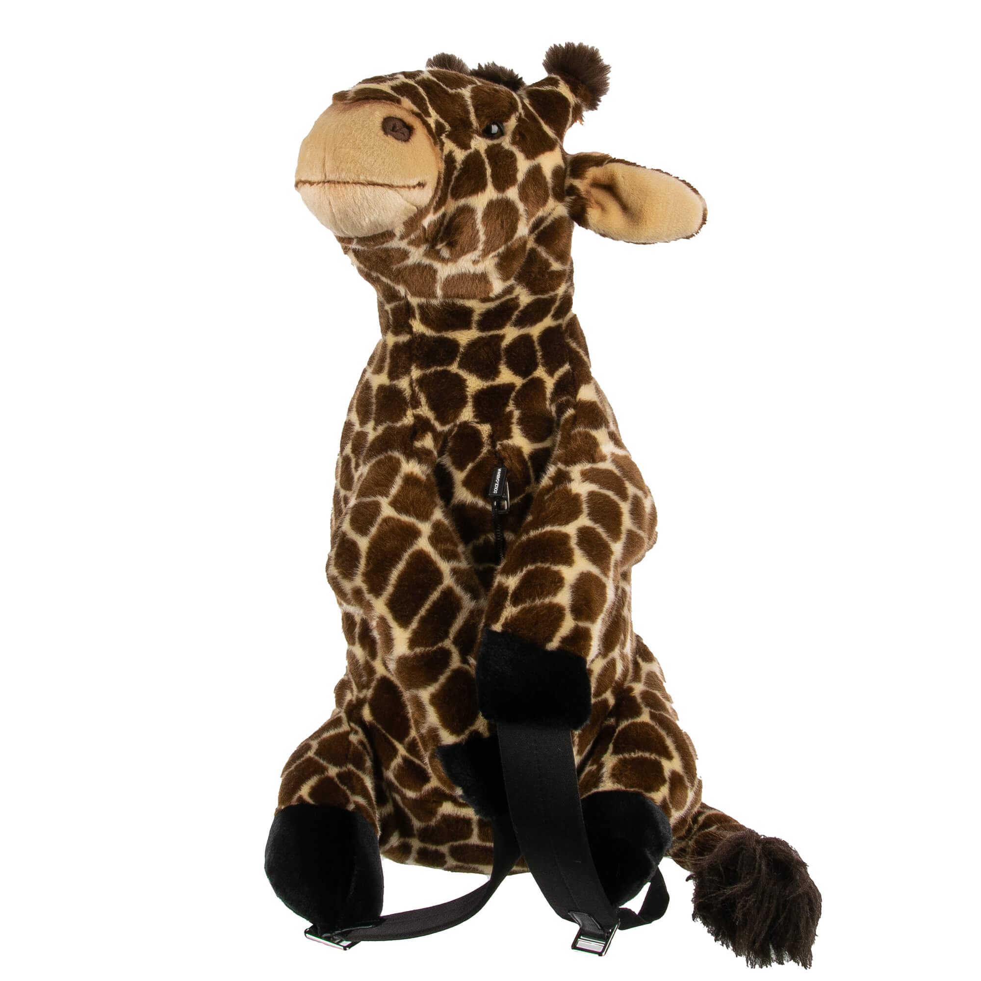 Unisex Faux Fur Backpack Bag as Plush Giraffe Toy with adjustable straps, embroidered DG Logo and zip pocket by DOLCE & GABBANA