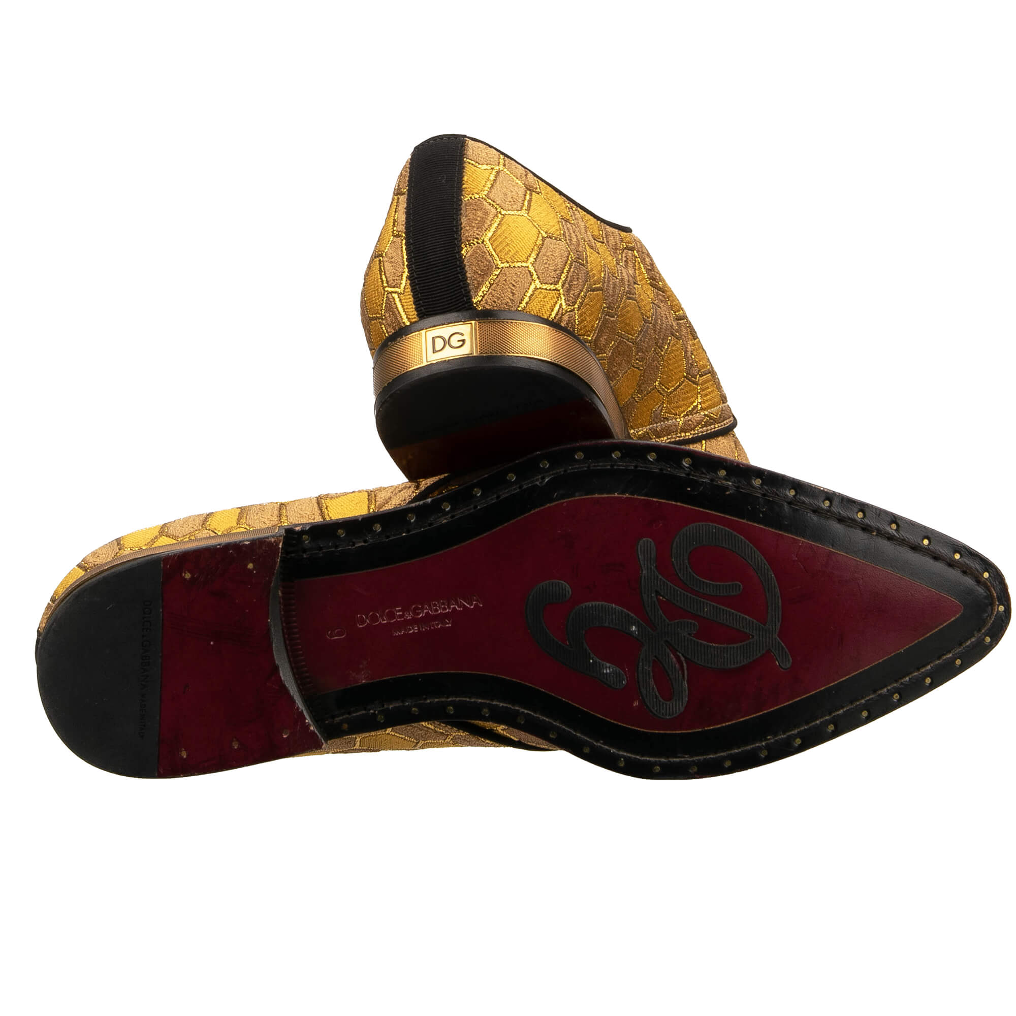 Unique pointed leather Derby Shoes MILLENNIALS with animal print embellished and metal plate with DG logo at the heel in gold and black by DOLCE & GABBANA