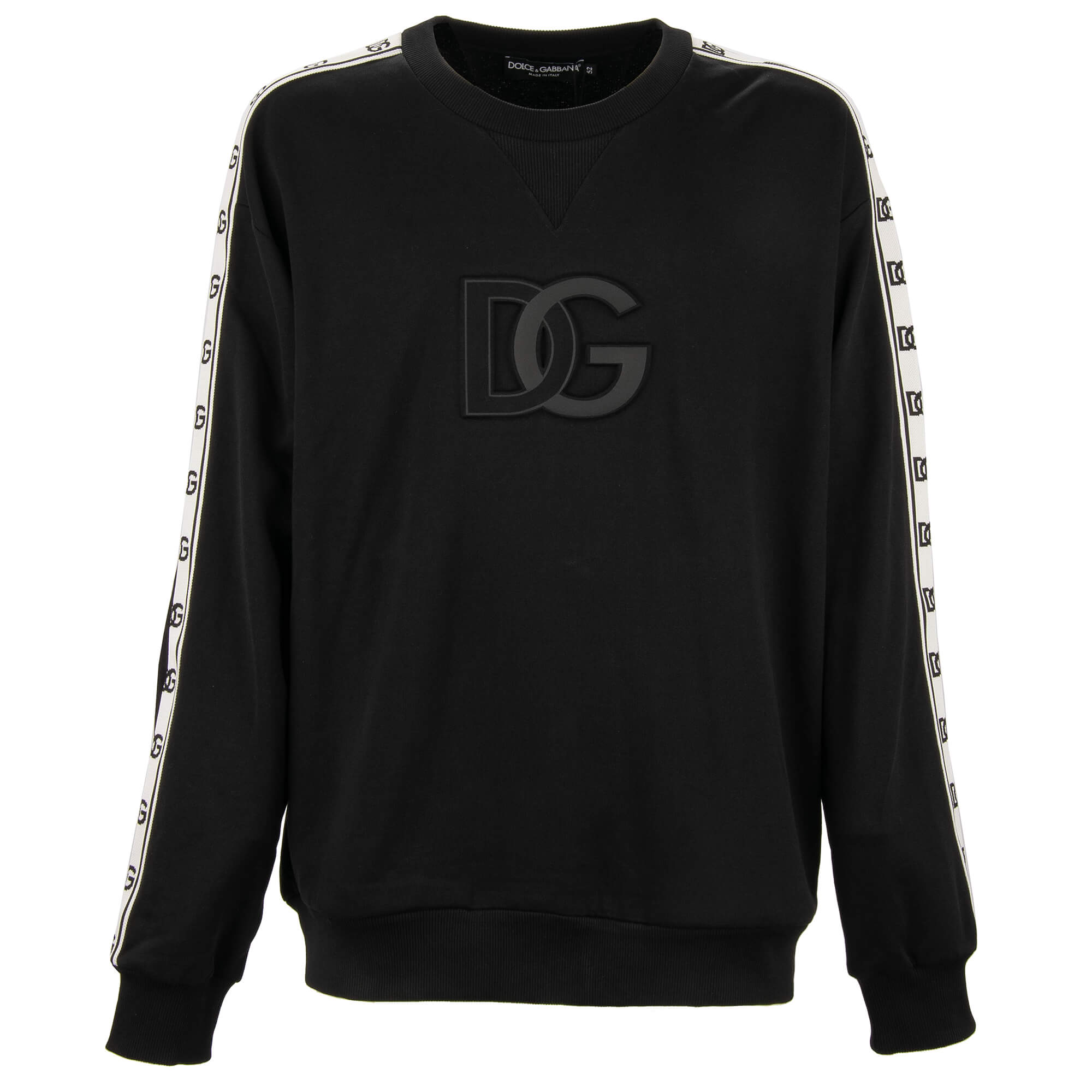 DG Logo Stripe Oversize Cotton Sweater Sweatshirt Black 52 L XL 