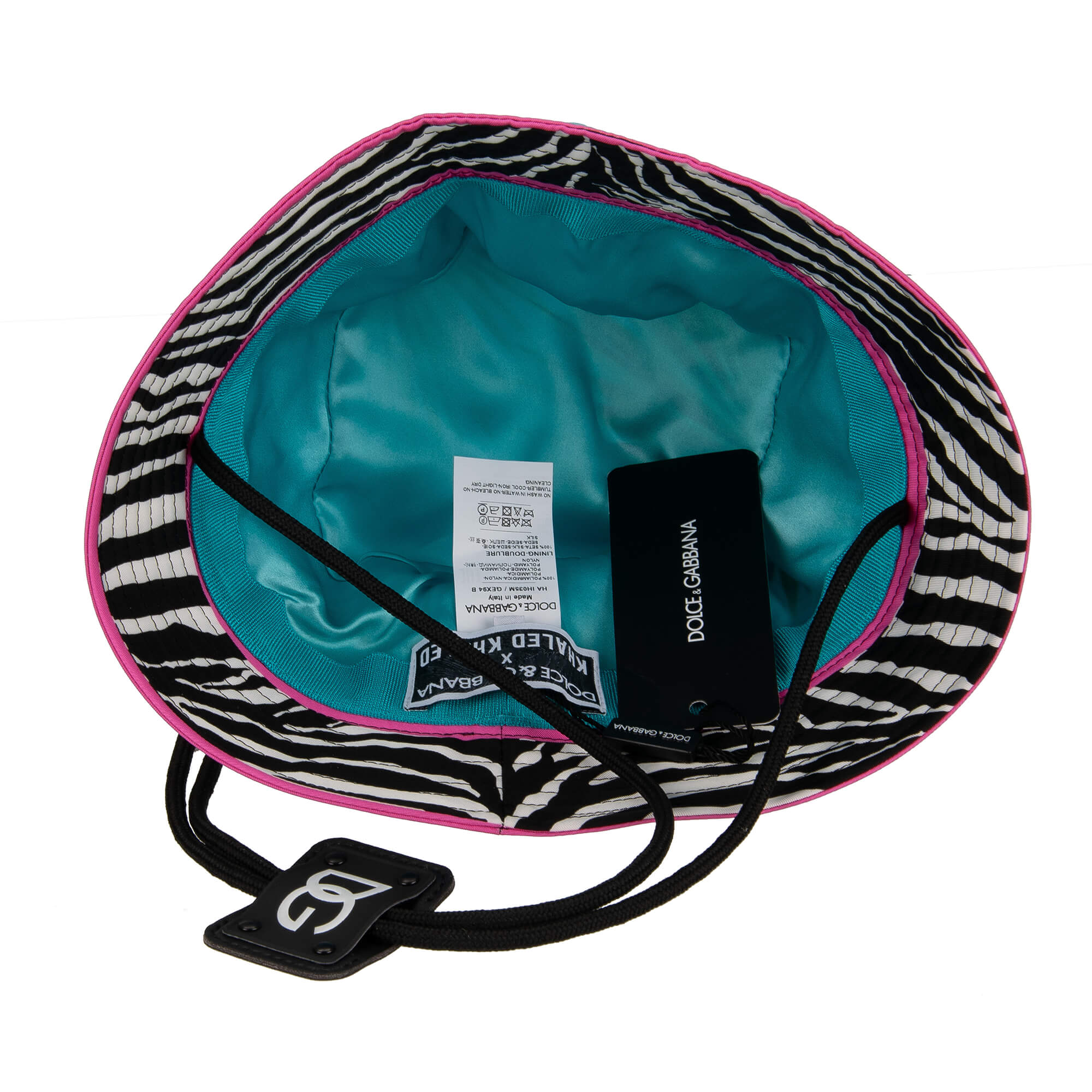 Fischerhut / Mütze mit Flamingo, Zebra, Pflanzen und Logo Print und verstellbarem Senkel-Verschluss von DOLCE & GABBANA - DOLCE & GABBANA x DJ KHALED Limited Edition
