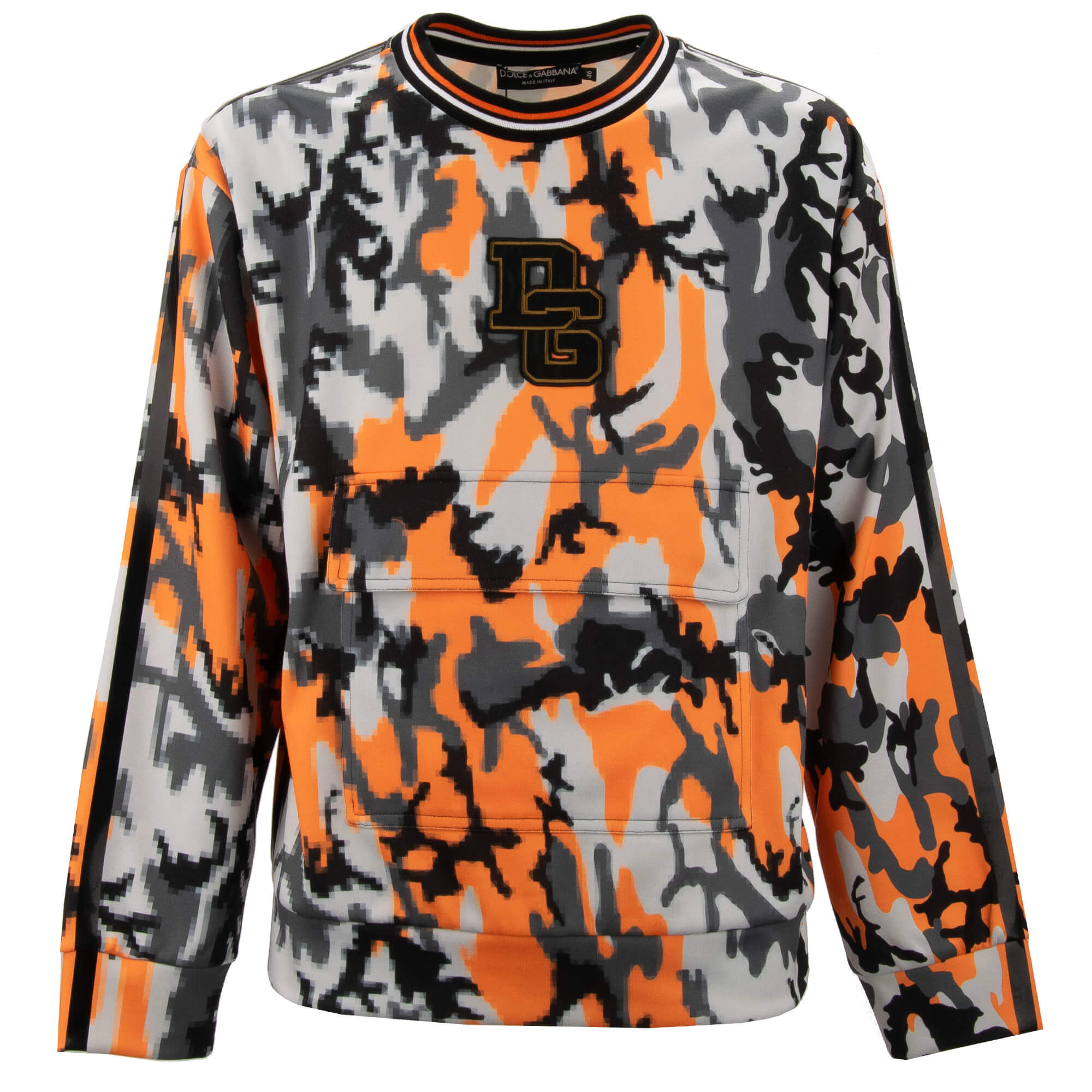 DG Logo Camouflage Sweater Sweatshirt Black Orange Gray