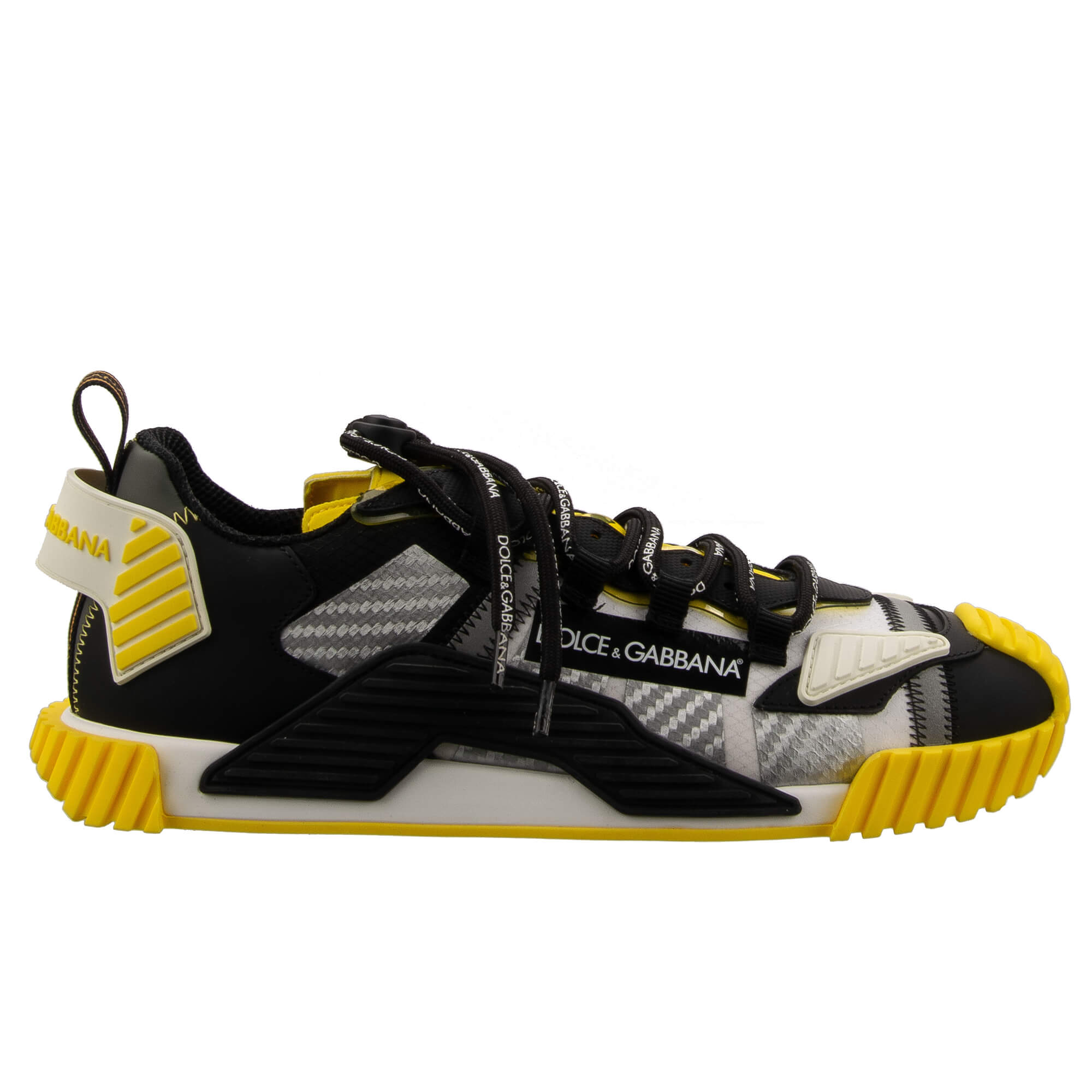 DG Logo Low-Top Men Sneaker Shoes NS1 Yellow Black 41.5 US
