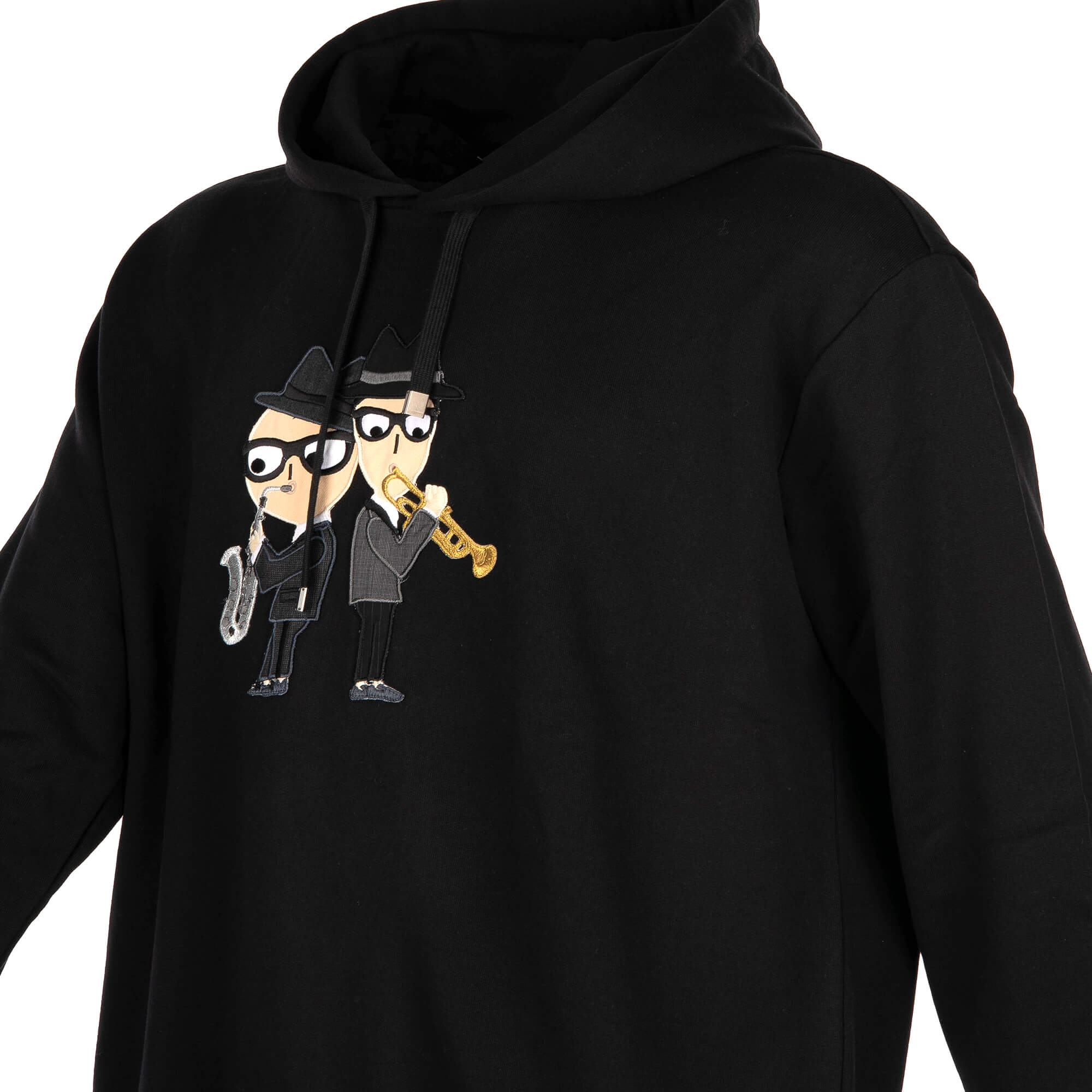 Hooded Sweater / sweatshirt with DG Family and Stefano with Domenico embroidery in black by DOLCE & GABBANA