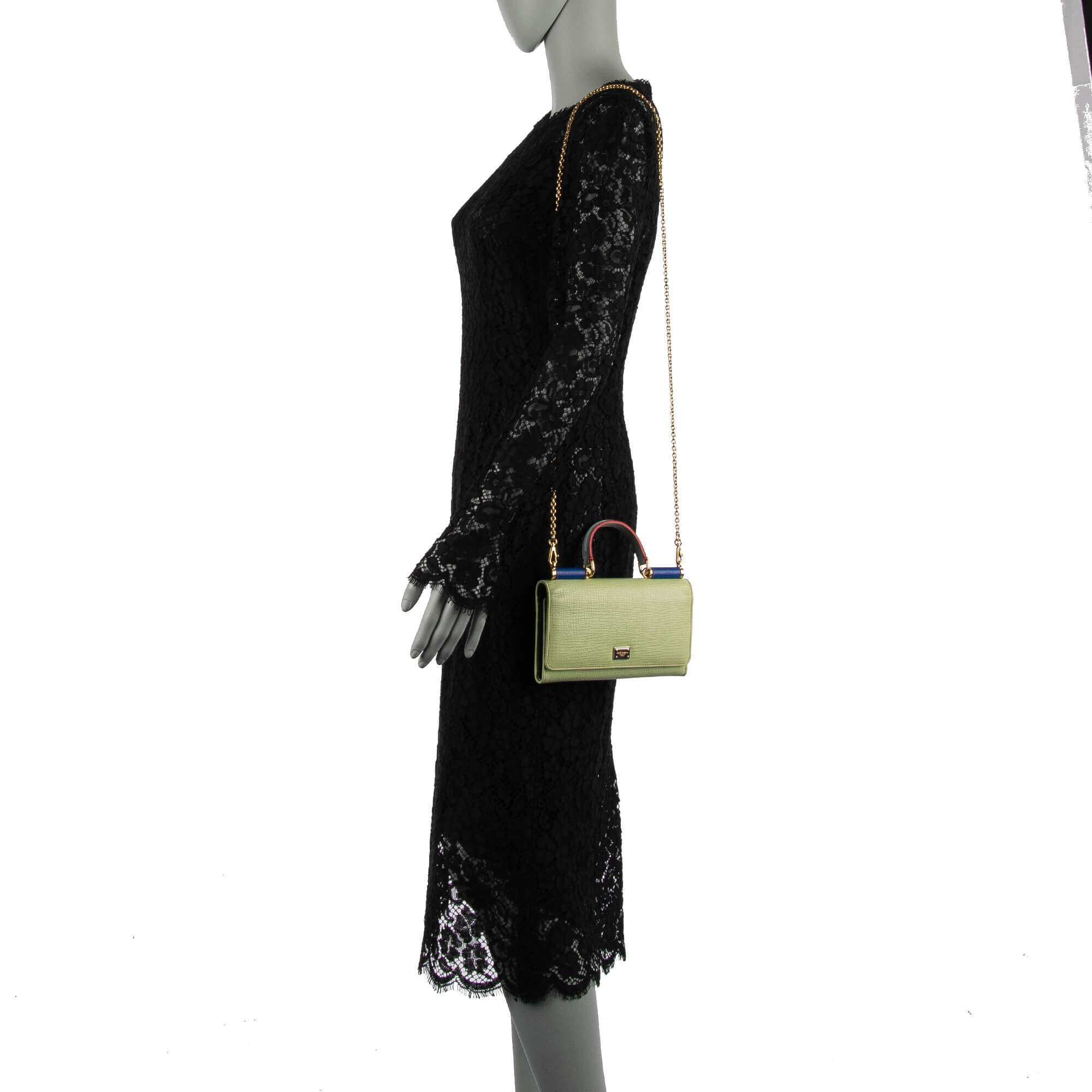 Palmellato leather crossbody clutch bag / wallet SICILY WALLET with many internal pockets and logo plate by DOLCE & GABBANA