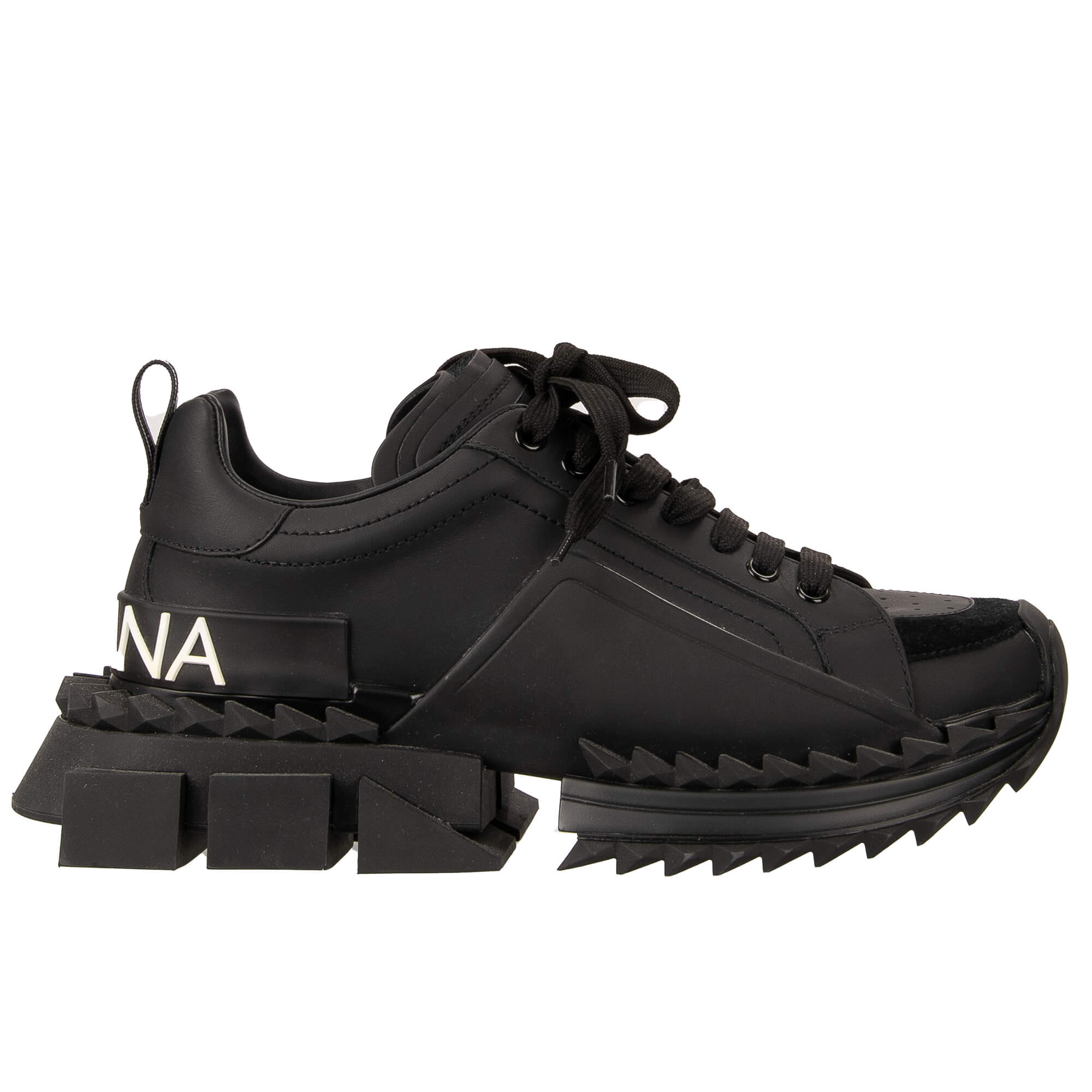 Plateau Sneaker SUPER QUEEN mit DG Logo in Black and White von DOLCE & GABBANA