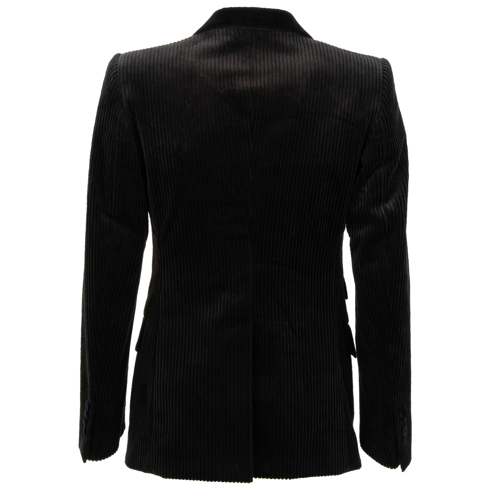 Zweireihiger Blazer aus Floral Jacquard und Cord in Gold und Schwarz von DOLCE & GABBANA