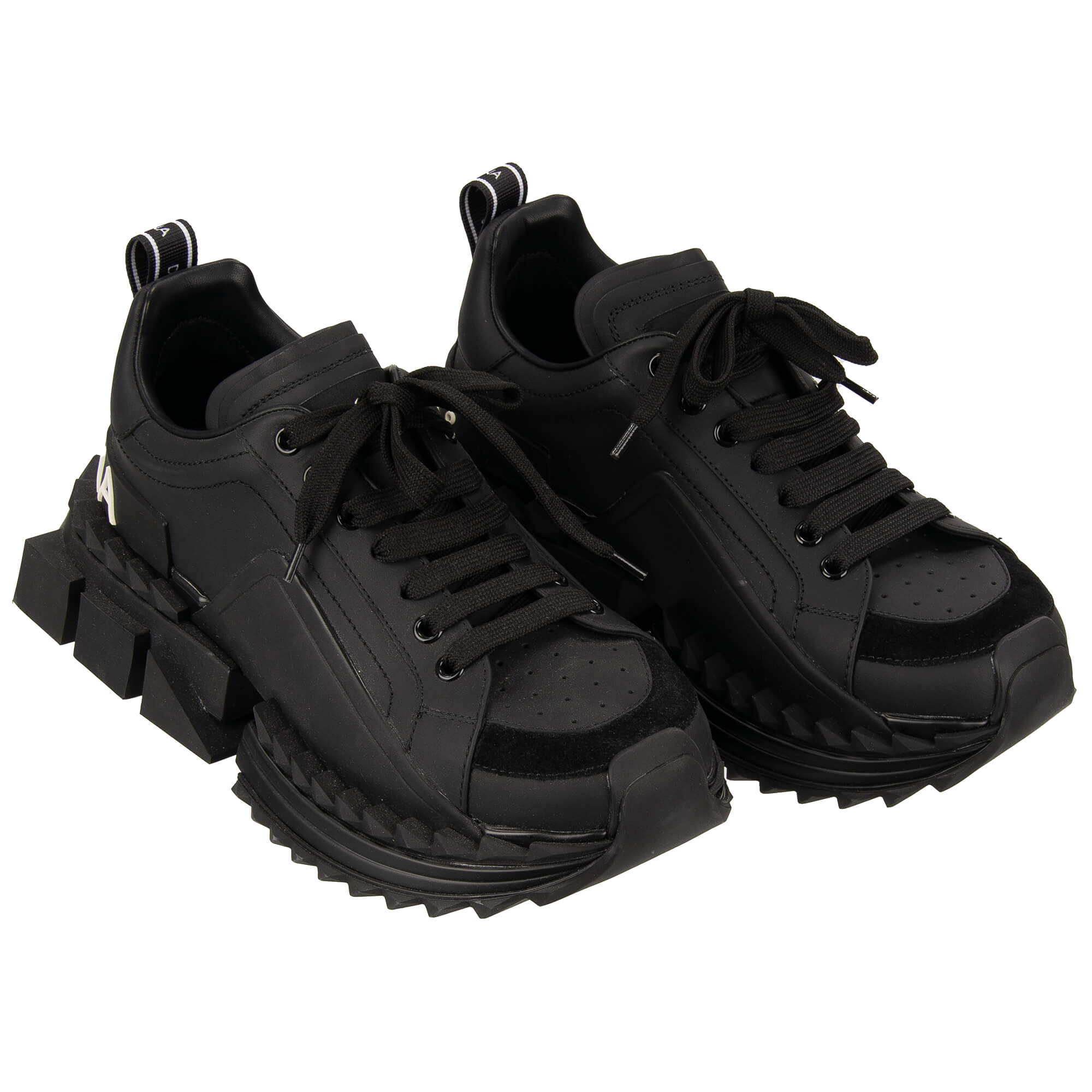 Plateau Sneaker SUPER QUEEN mit DG Logo in Black and White von DOLCE & GABBANA