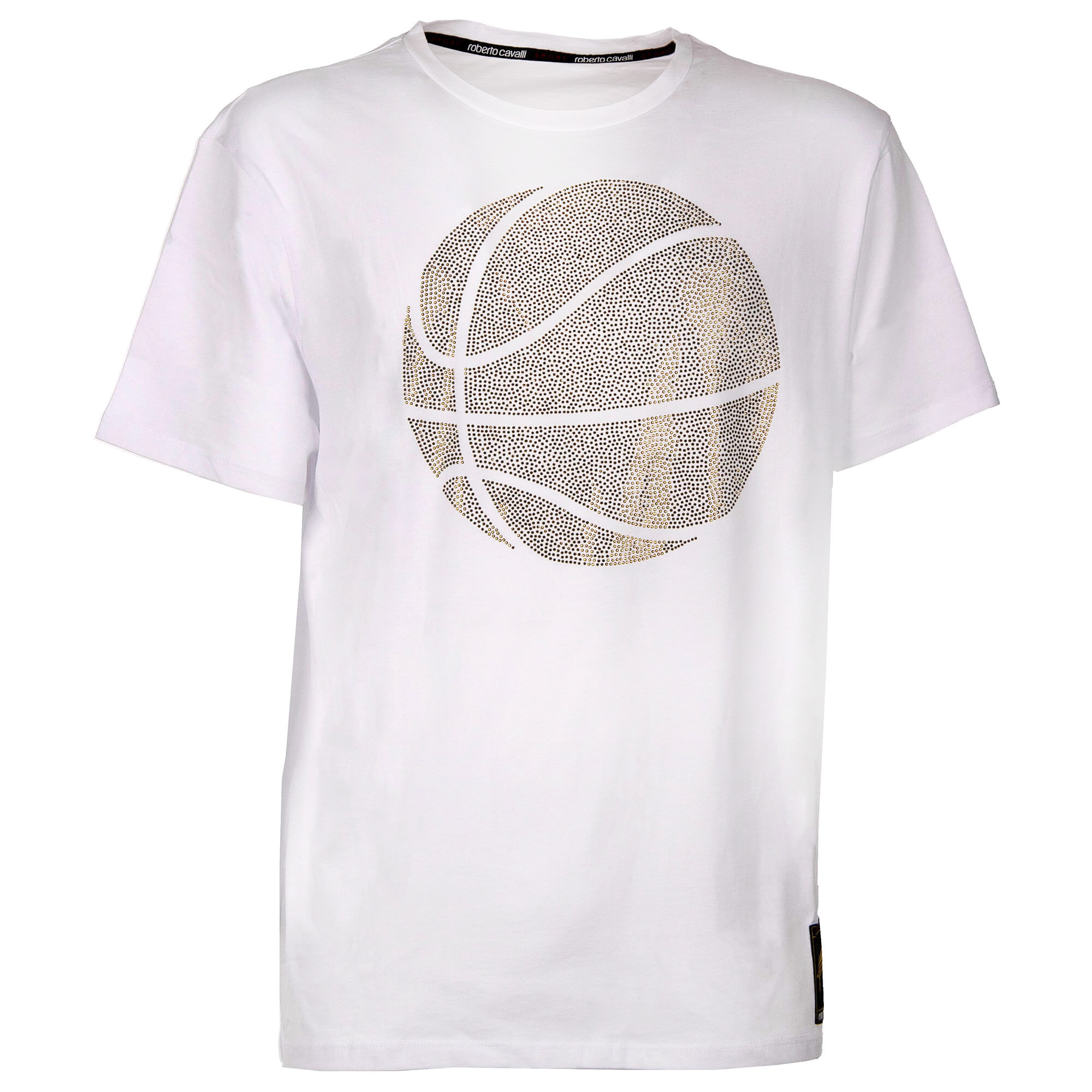 Sport Kristall Basketball Ball Baumwolle T-Shirt Weiß Gold
