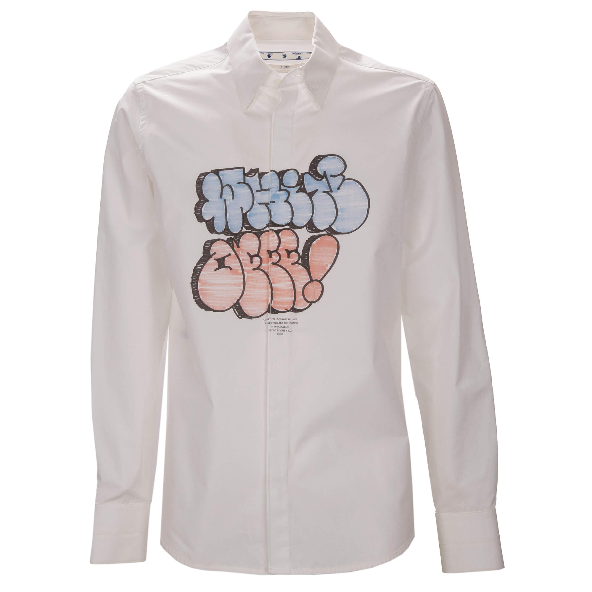 Virgil Abloh Baumwolle Hemd mit WHITE OFFF Graffiti Print Weiß S
