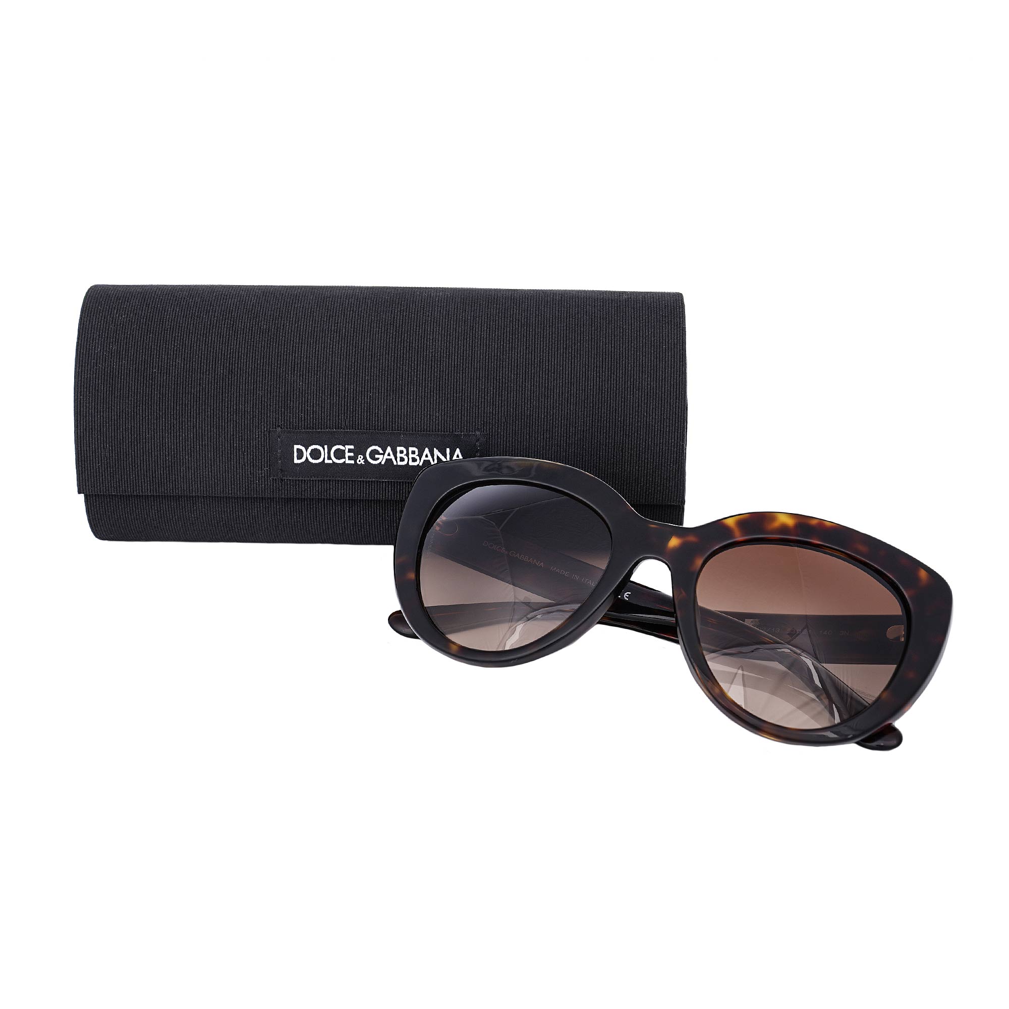 Cat Eye Sunglasses DG 4287 with leopard pattern and DG logo in gold and brown by DOLCE & GABBANA