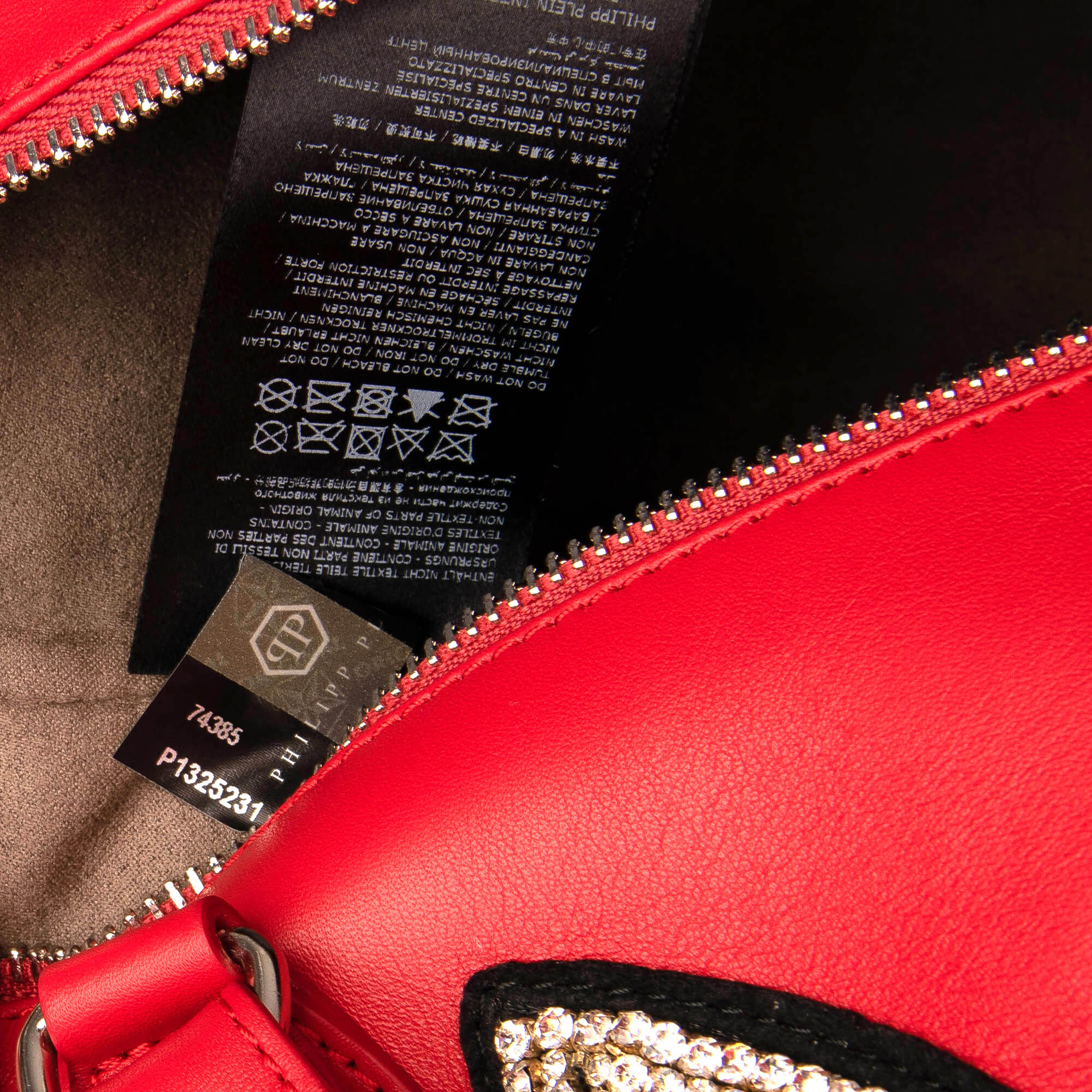 Handle Bag / Shoulder Bag with removable shoulder strap, a large crystals Plein Playboy Logo and metal logo plate by PHILIPP PLEIN x PLAYBOY