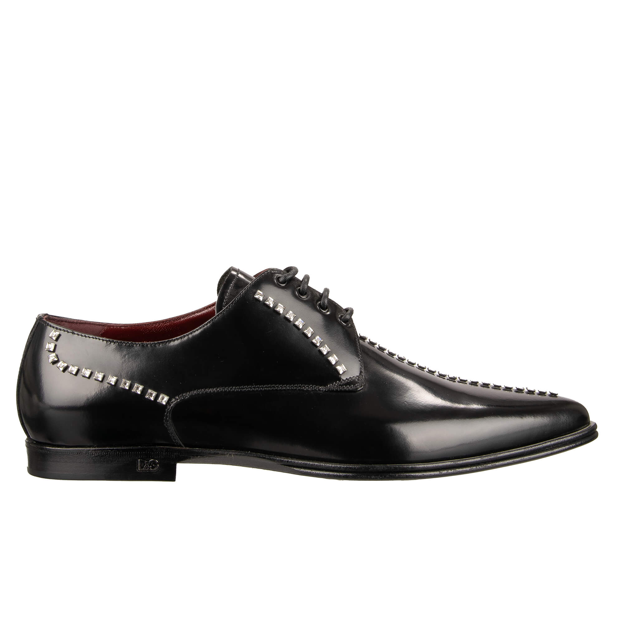 Dolce & Gabbana Millennials Derby Blanc Cristaux Et Clous Pointure 43