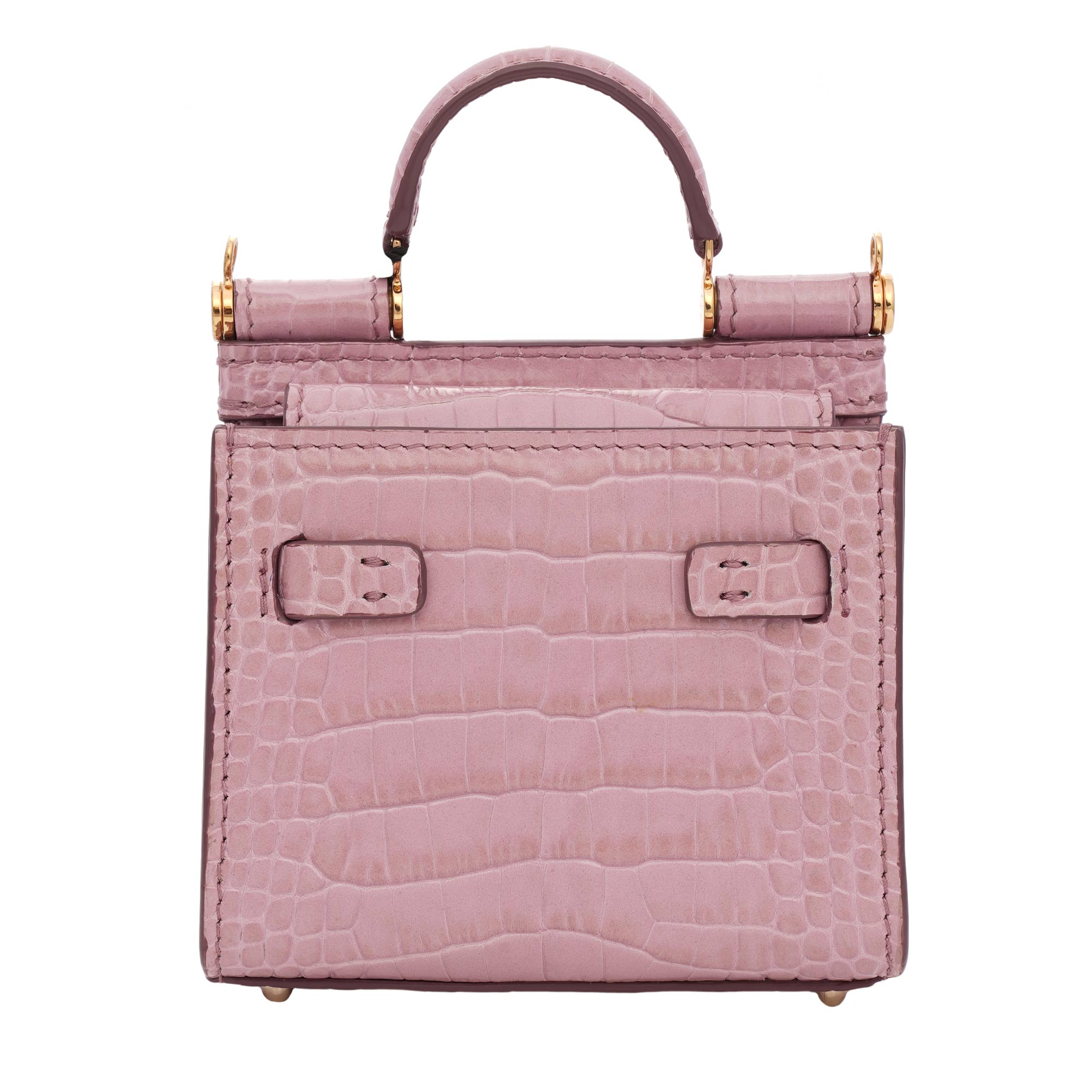 Croco Textured Leather Micro Crossbody Bag SICILY 58 with Logo