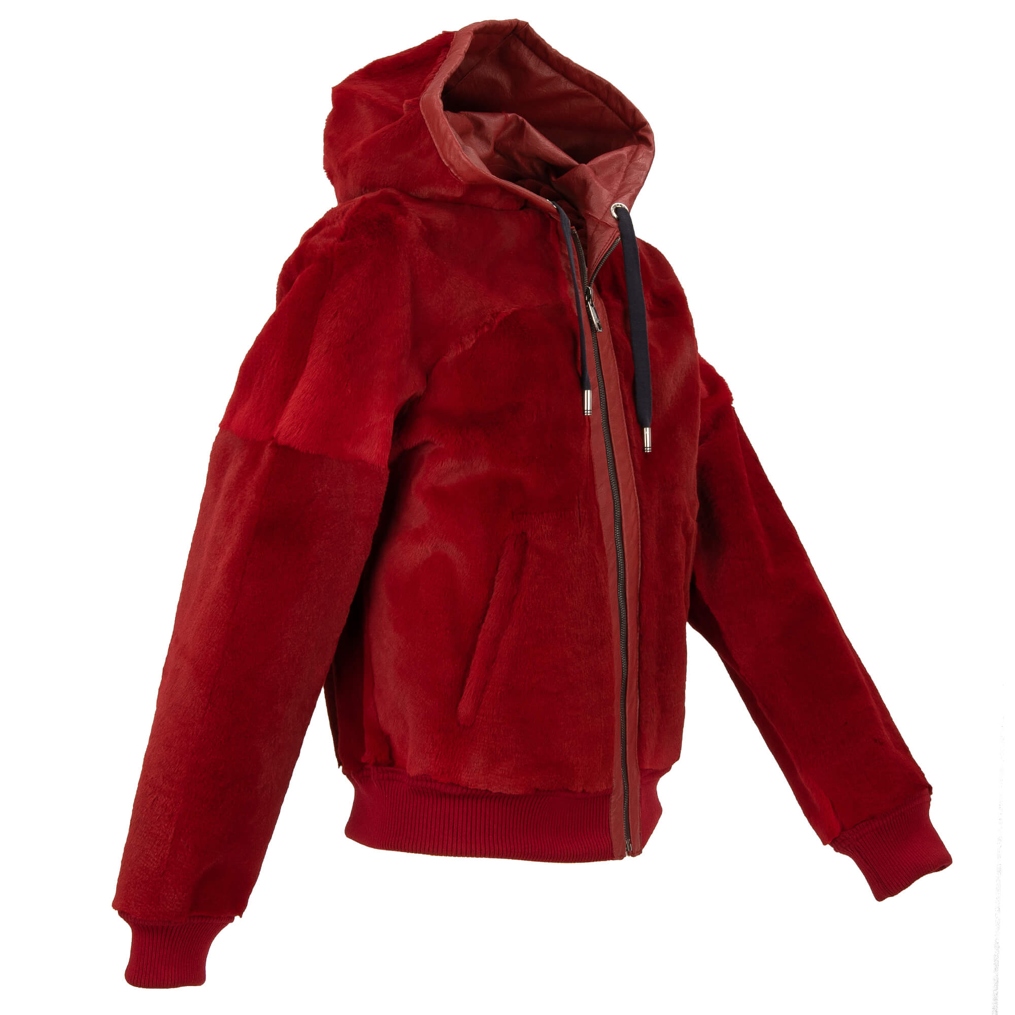 Einzigartige zweiseitige Jacke / Bomberjacke aus Känguru Leder und Pelz mit Details aus Strick, Senkel und Außentaschen von DOLCE & GABBANA 