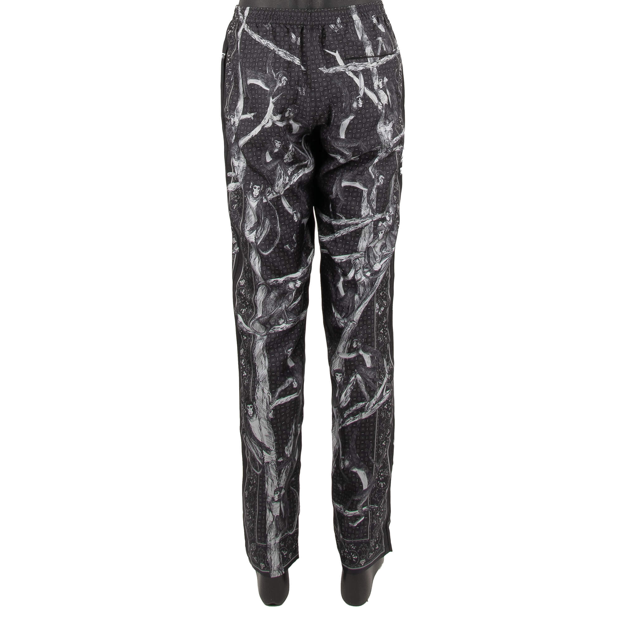 Pyjama Hose aus Seide mit Affen Print in Grau von DOLCE & GABBANA 