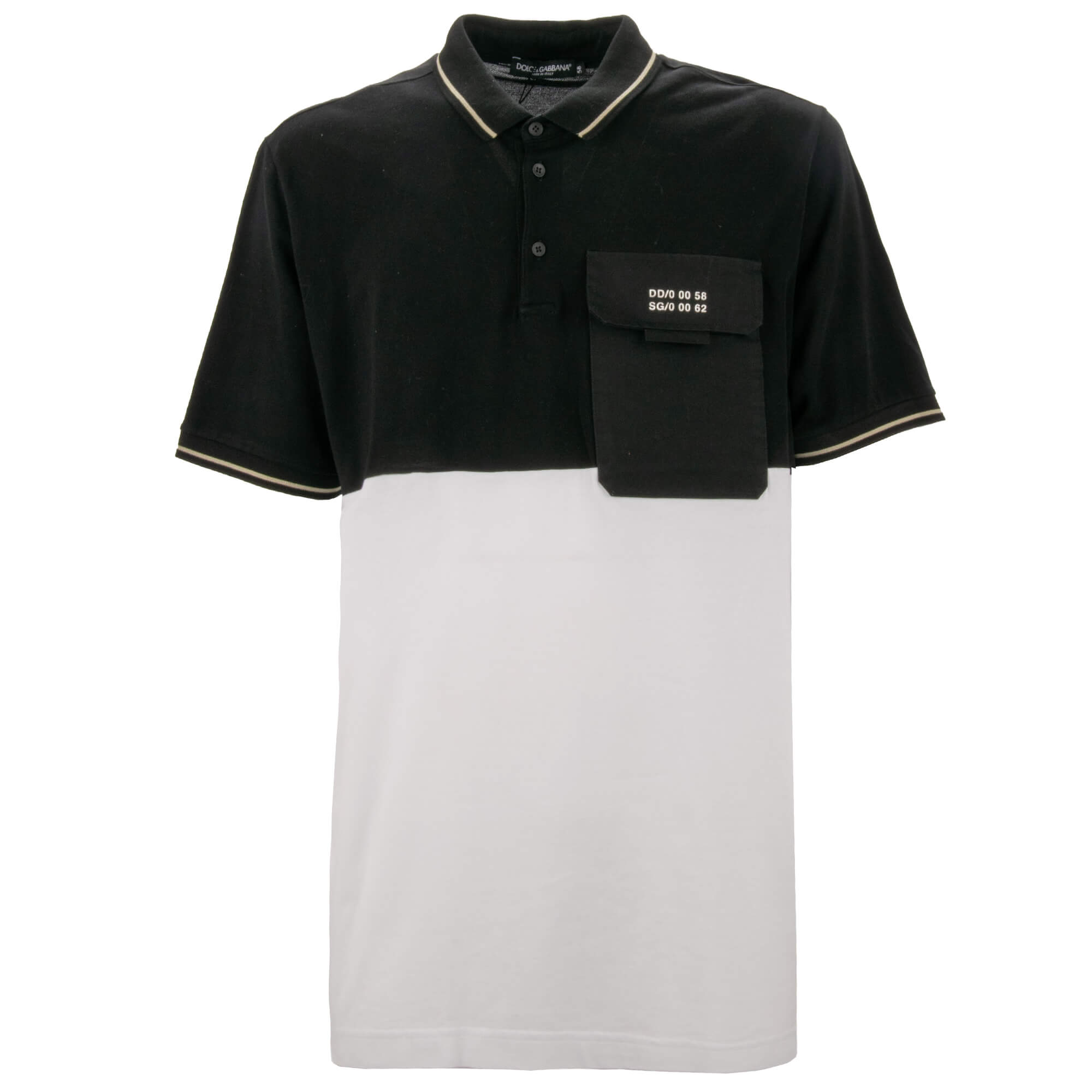 DG Logo Cotton Polo Shirt Black White 58 3XL