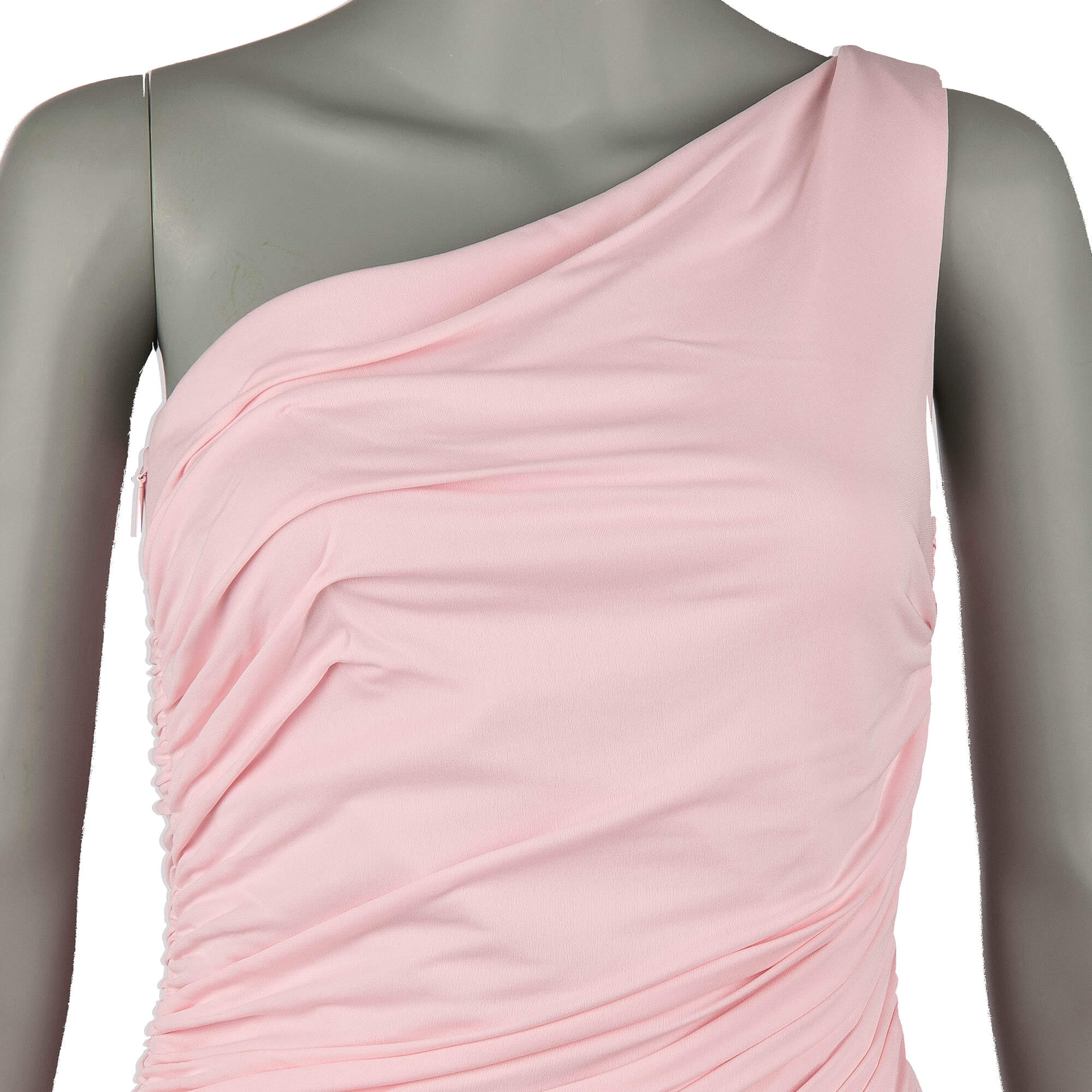 Kurzes und elastisches Mini Kleid mit Lining und mit Kristallen beschmücktem Gürtel in Pink von ROBERTO CAVALLI