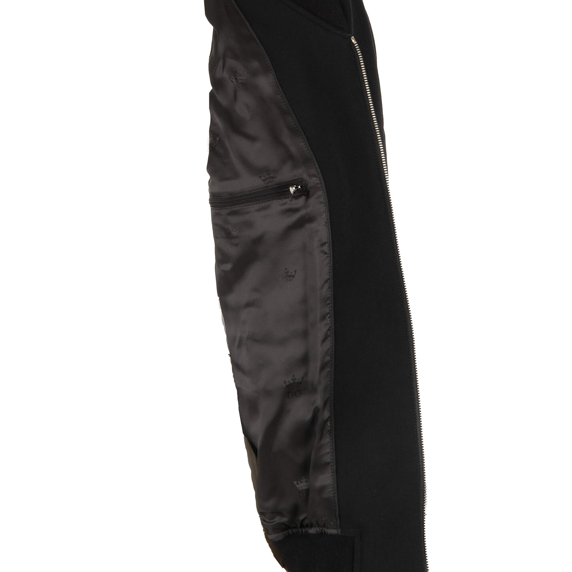 Gesteppte Jacke aus Wolle mit besticktem DG Logo und Krone und Taschen mit Reißverschluss von DOLCE & GABBANA