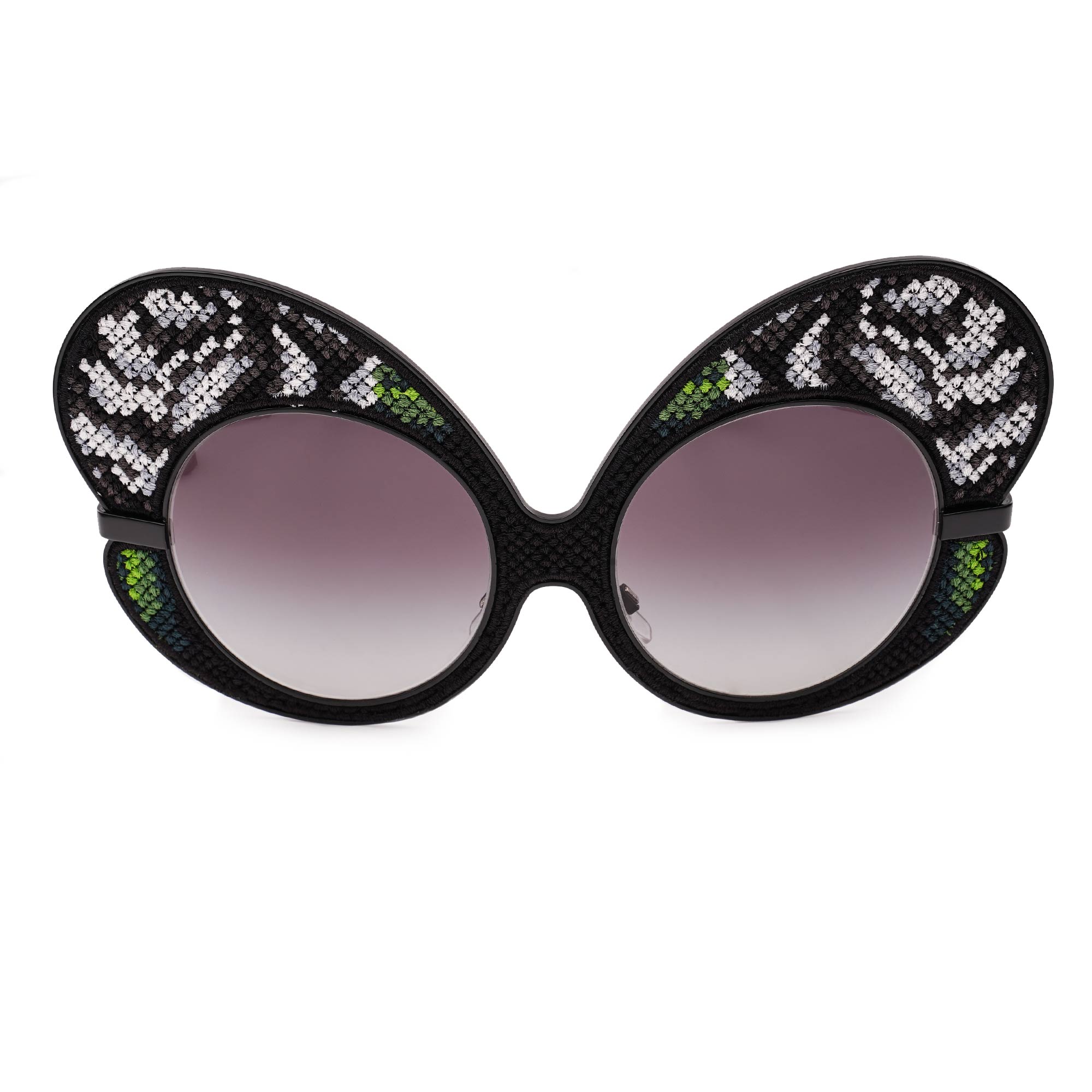 Special Edition Butterfly Sunglasses DG2163 with Flower Embroidery Black