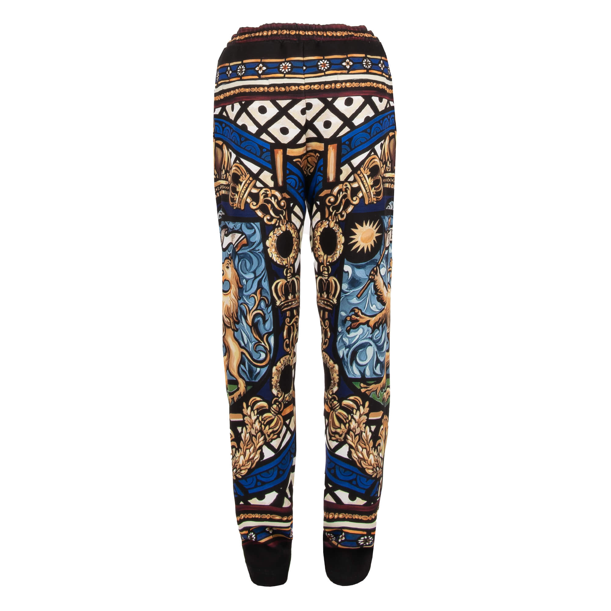 Weit geschnittene Trainingshose / Hose mit Royal King Wappen und Logo Print und elastischer Taille von DOLCE & GABBANA 