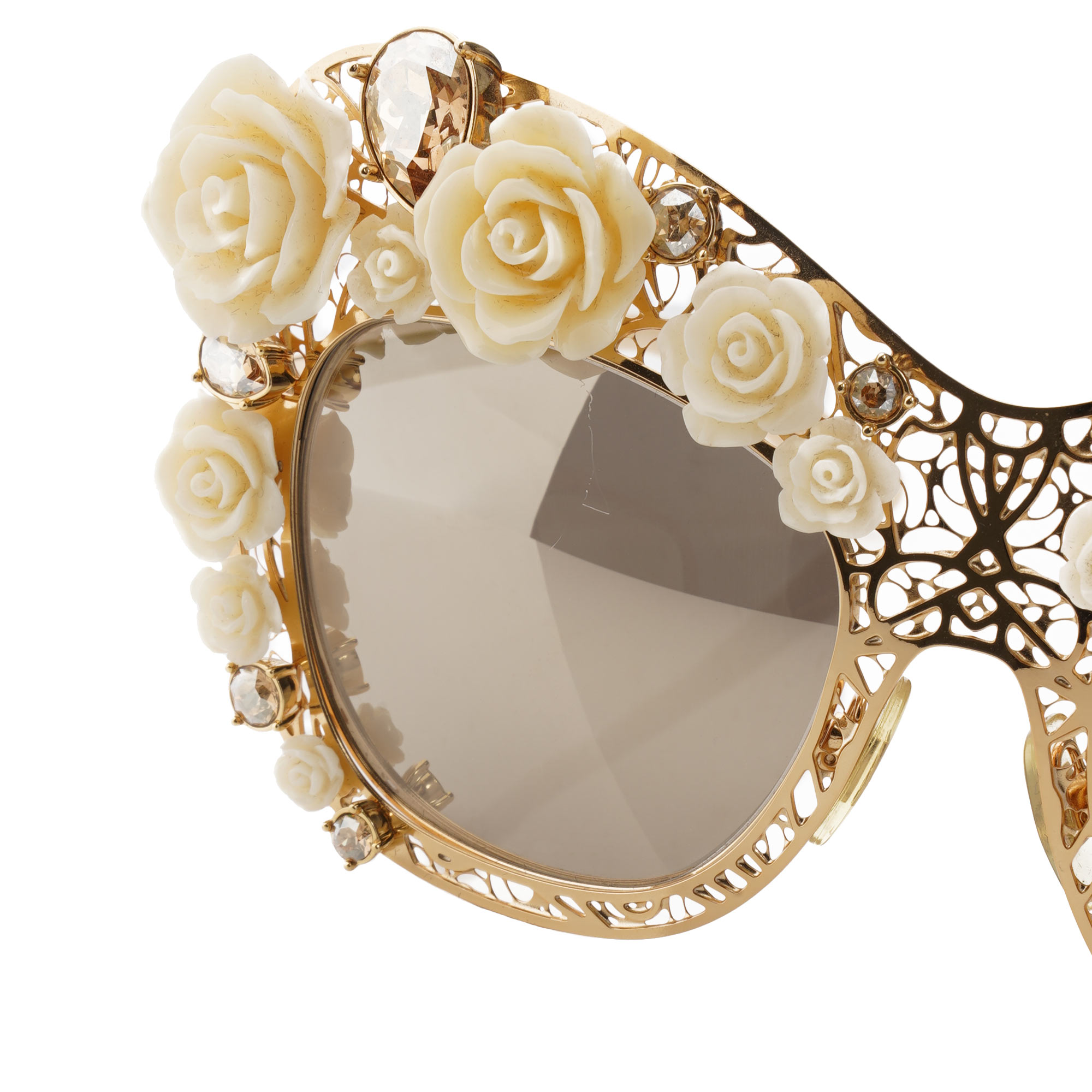 Limited Edition Filigree Sunglasses DG 2160 with roses and crystals in pink by DOLCE & GABBANA