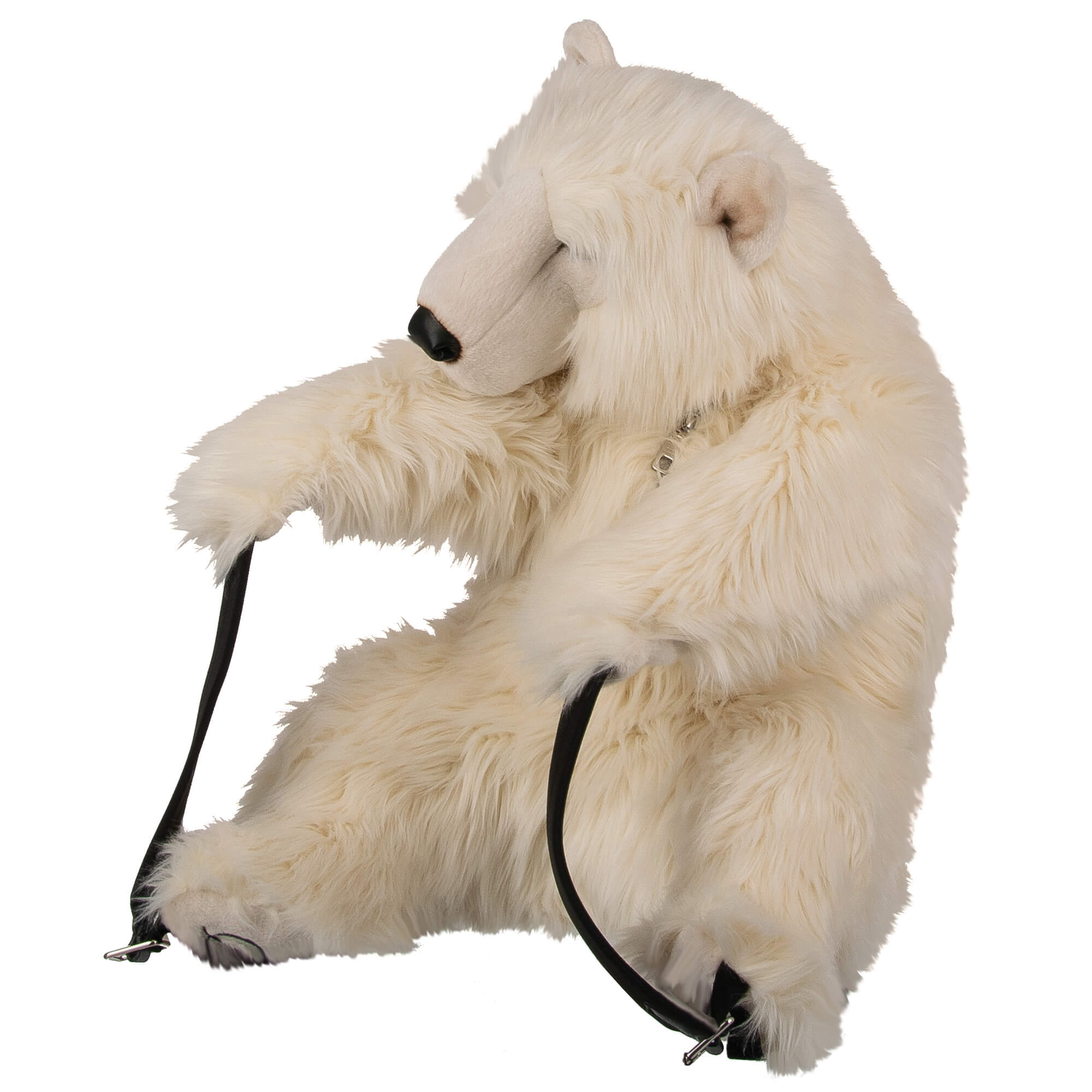 Unisex Faux Fur Backpack Bag as Plush Polar Bear Toy with adjustable straps, embroidered DG Logo and zip pocket by DOLCE & GABBANA