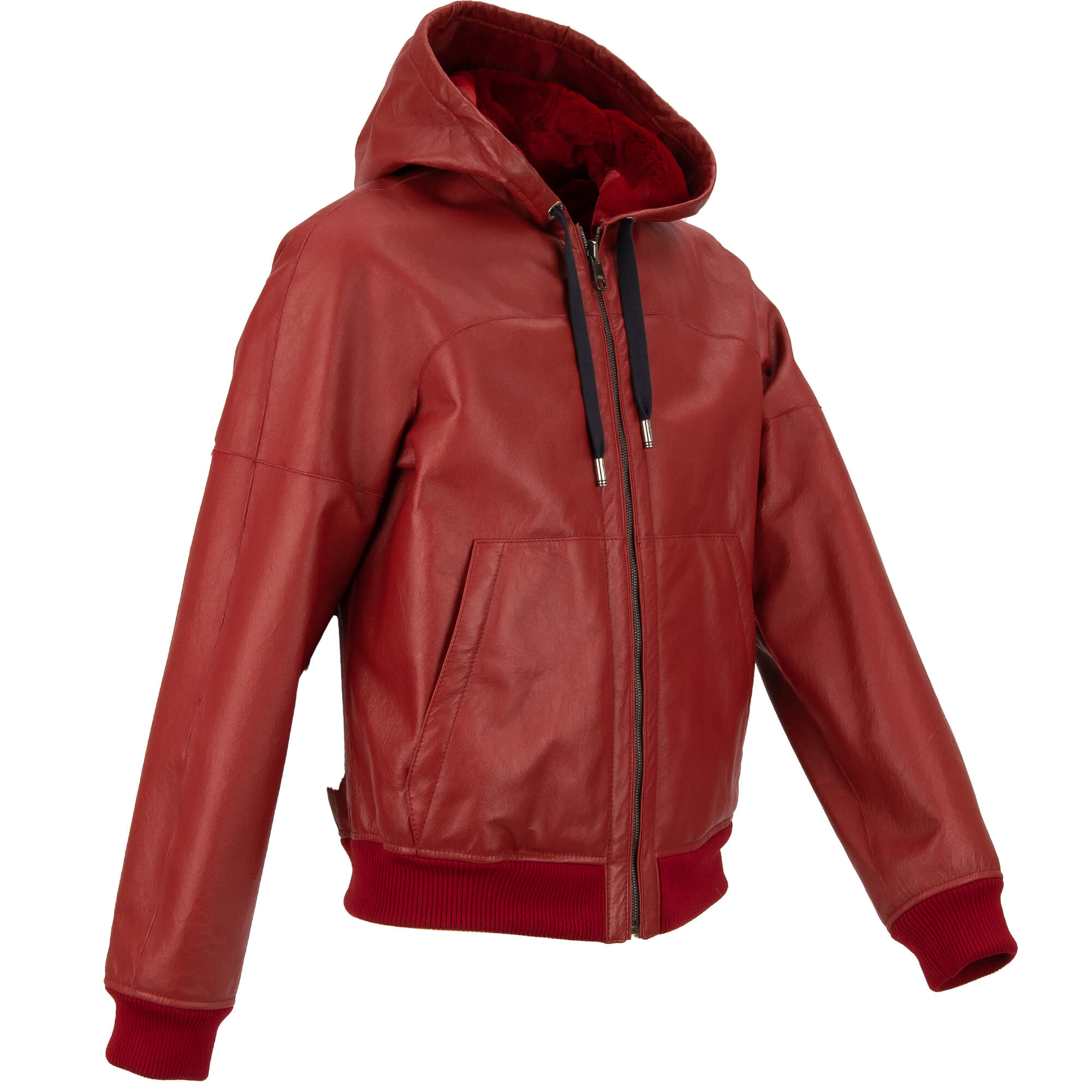 Einzigartige zweiseitige Jacke / Bomberjacke aus Känguru Leder und Pelz mit Details aus Strick, Senkel und Außentaschen von DOLCE & GABBANA 