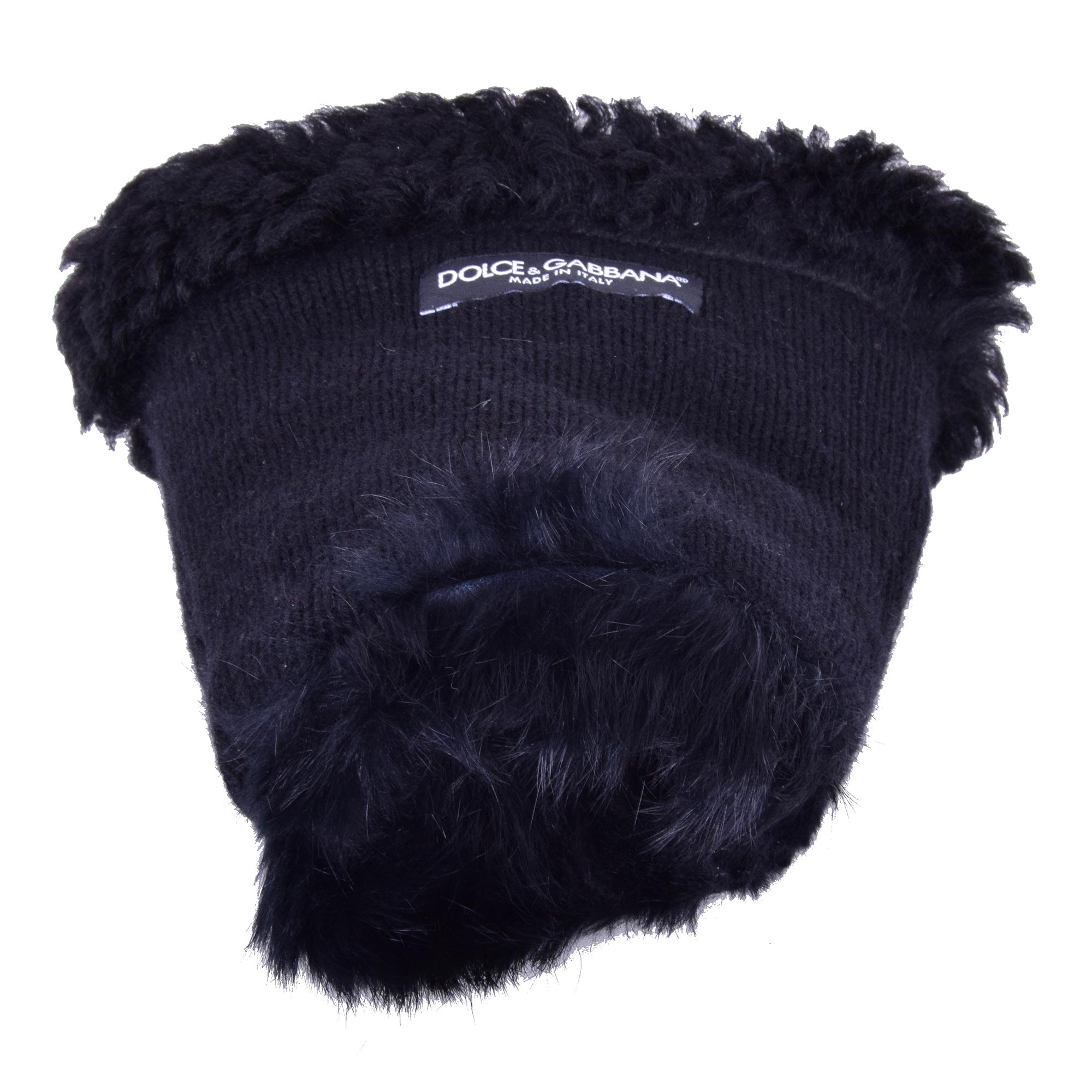 Handschuhe im Ritter Stil aus Hirschleder mit Pelz aus Lamm, gefüttert mit Kaninchen Pelz von Dolce & Gabbana Black Label