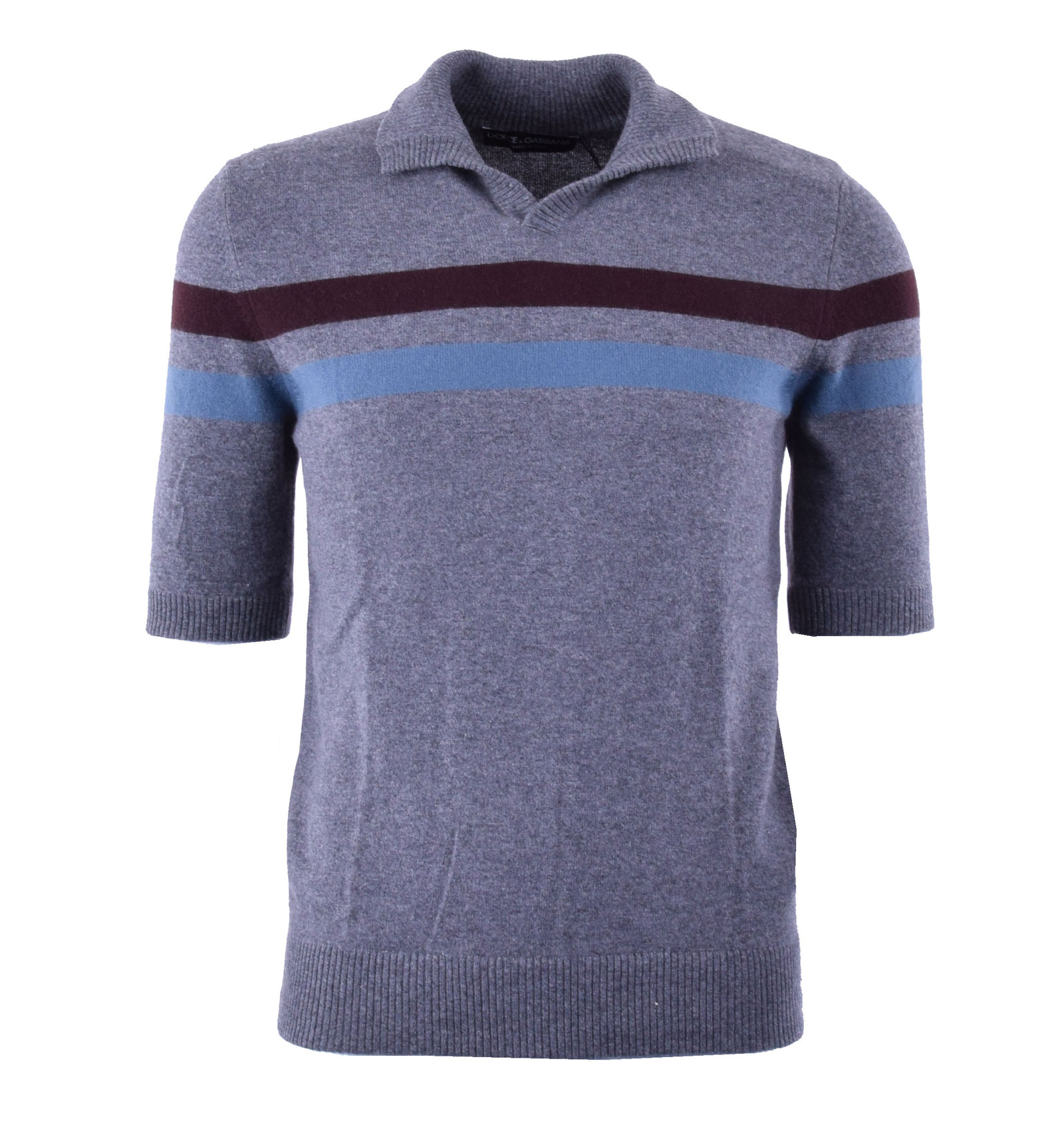 Knitted Cashmere Polo Shirt Grey