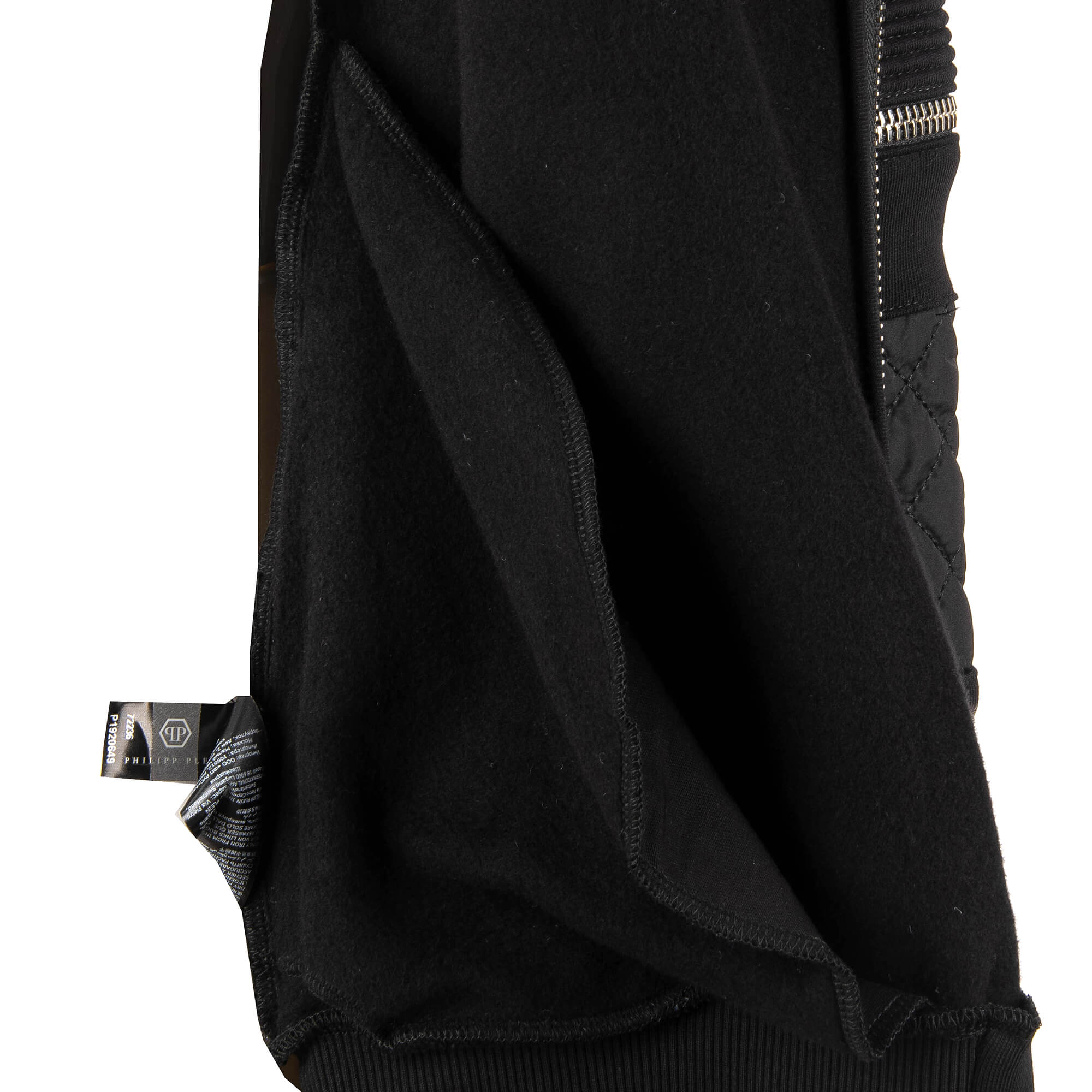 Sweatjacke / Hoodie JUST A MAN mit Reißverschlüssen, gesteppten Details und Logo vorne von PHILIPP PLEIN