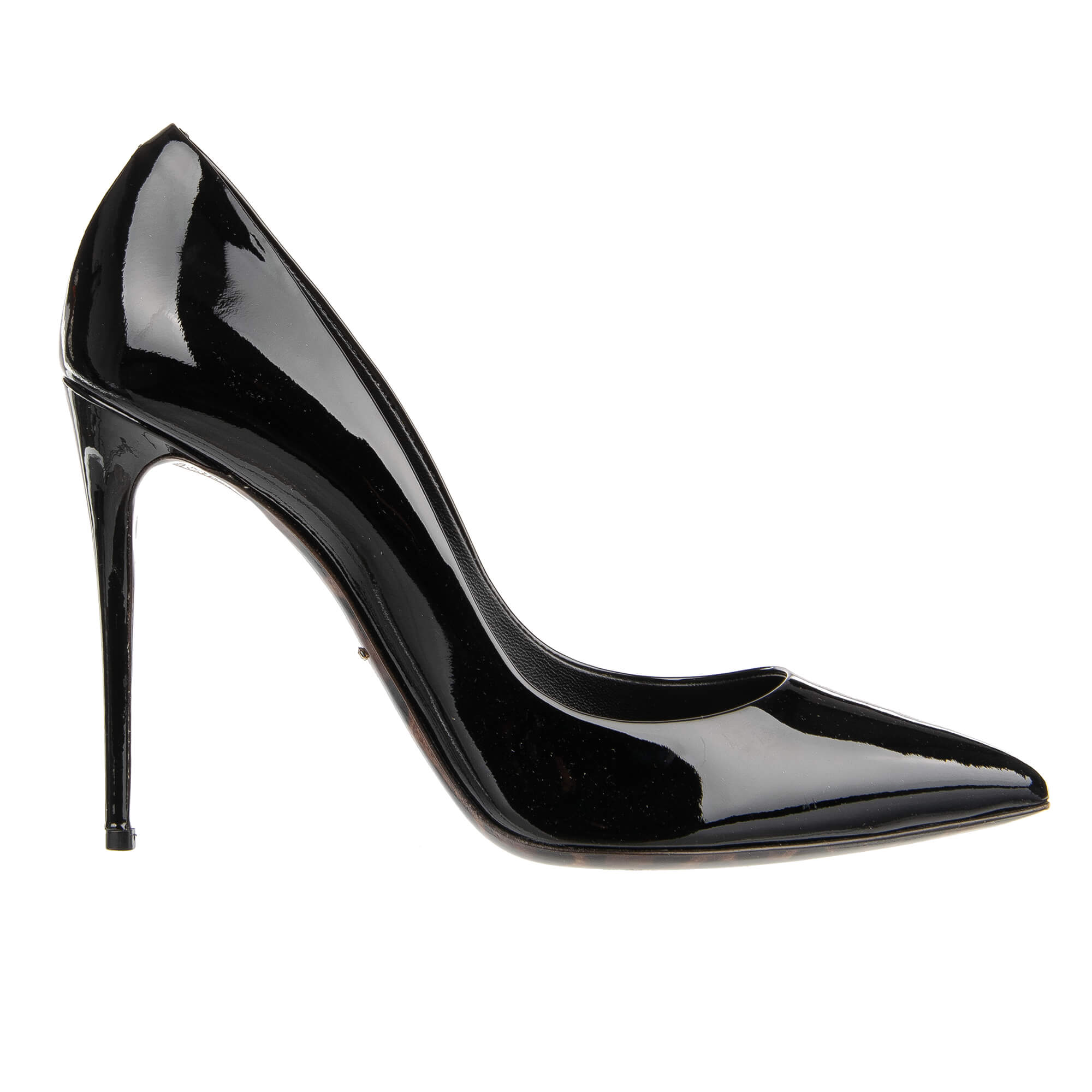 Leopard Sole Patent Leather Pumps Heels BELLUCCI Black EUR 37