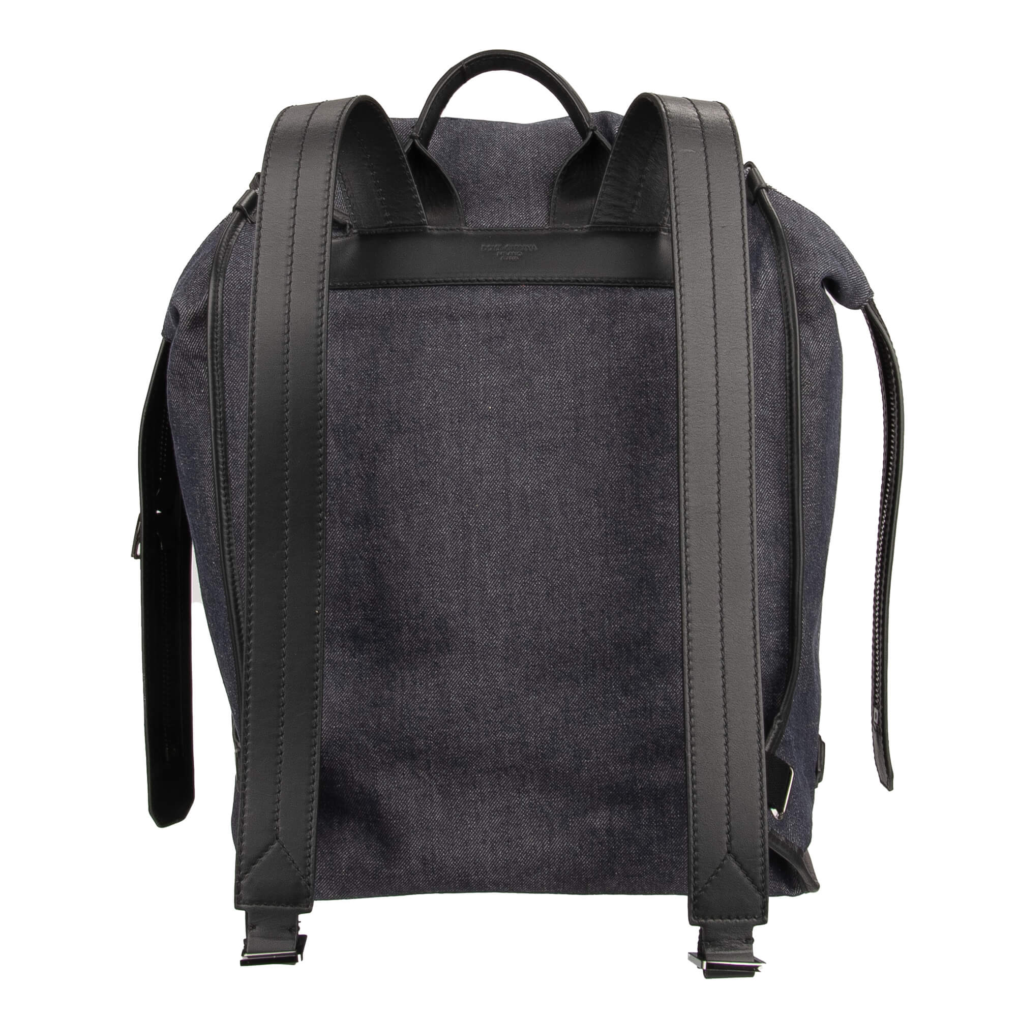 Großer Rucksack EDGE aus Denim und Leder mit Reißverschluss und großem Logo von DOLCE & GABBANA
