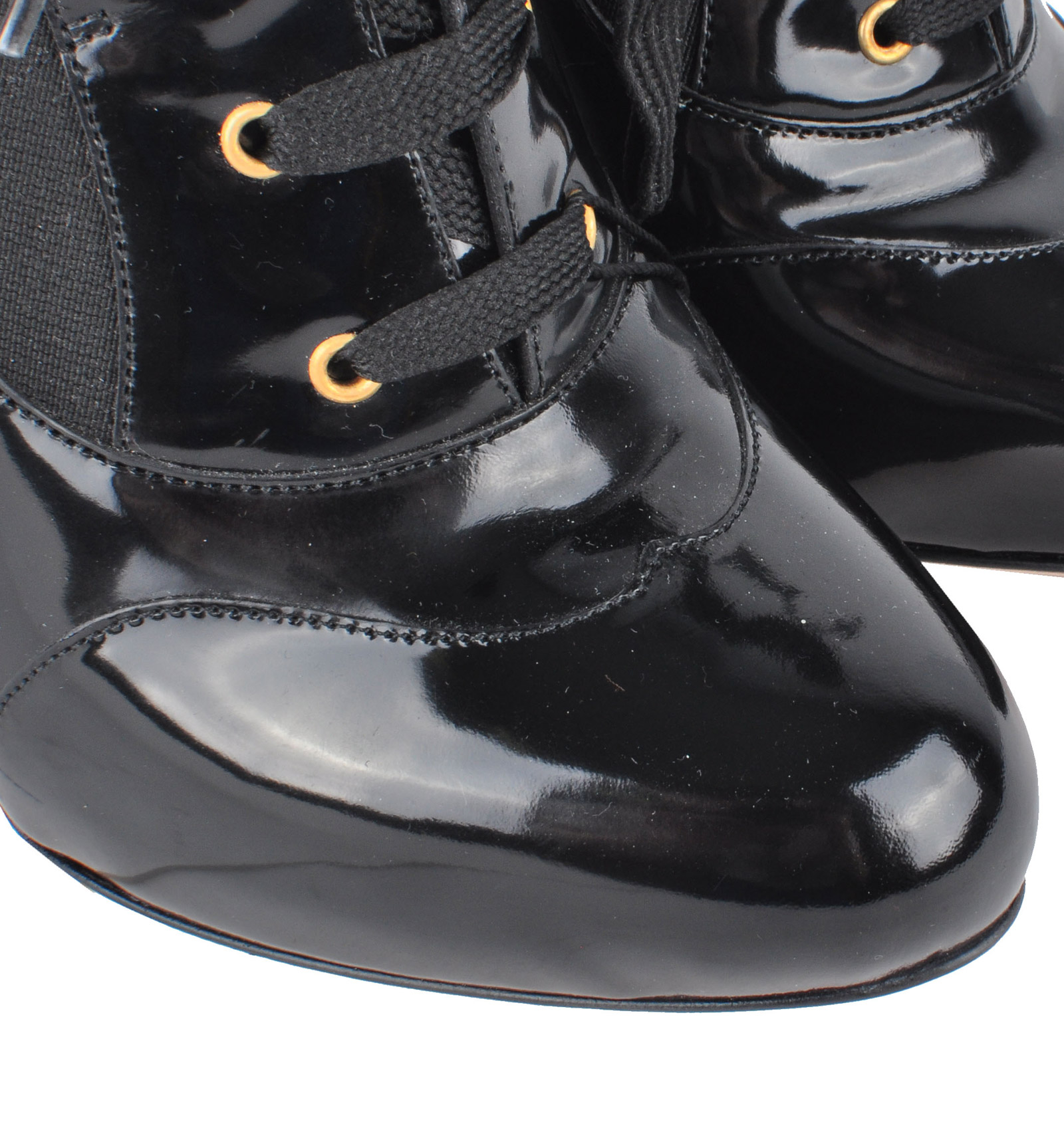 Baroque style Booties with lace up and elastic by DOLCE & GABBANA