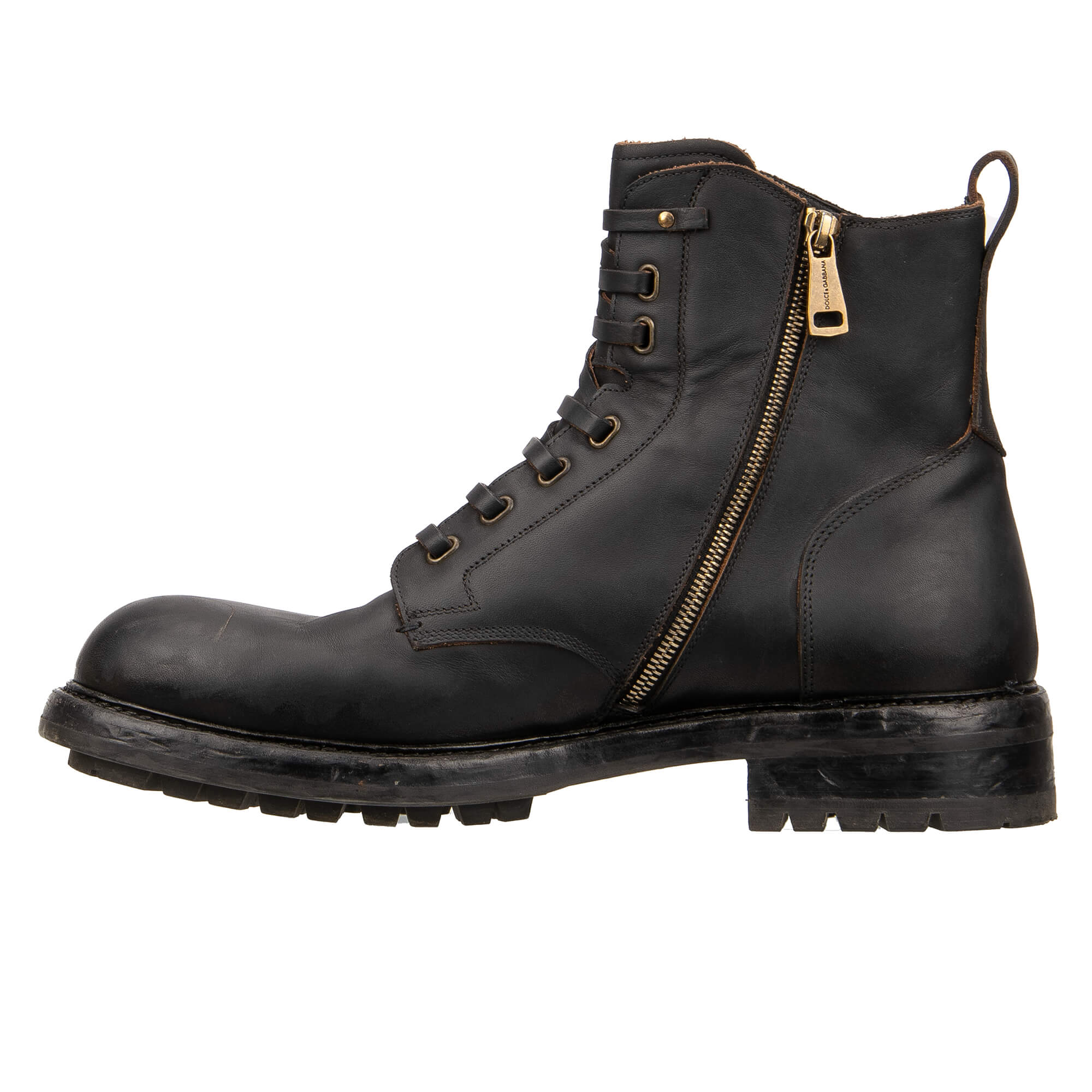 Stiefeletten BERNINI mit dekorativen Schnürsenkelverschluß in Dunkelbraun von DOLCE & GABBANA