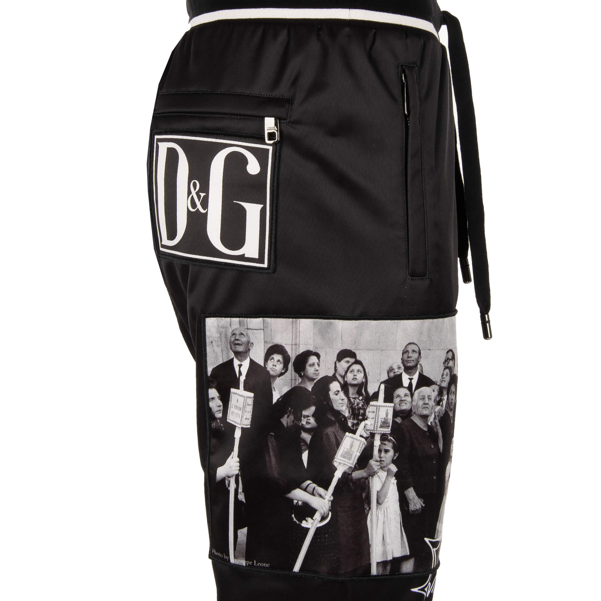 Jogger Hose mit Logo Sticker, Fotografie, Sacred Heart und DNA Evolution Prints, Taschen mit Reißverschluss und elastischer Taille von DOLCE & GABBANA 