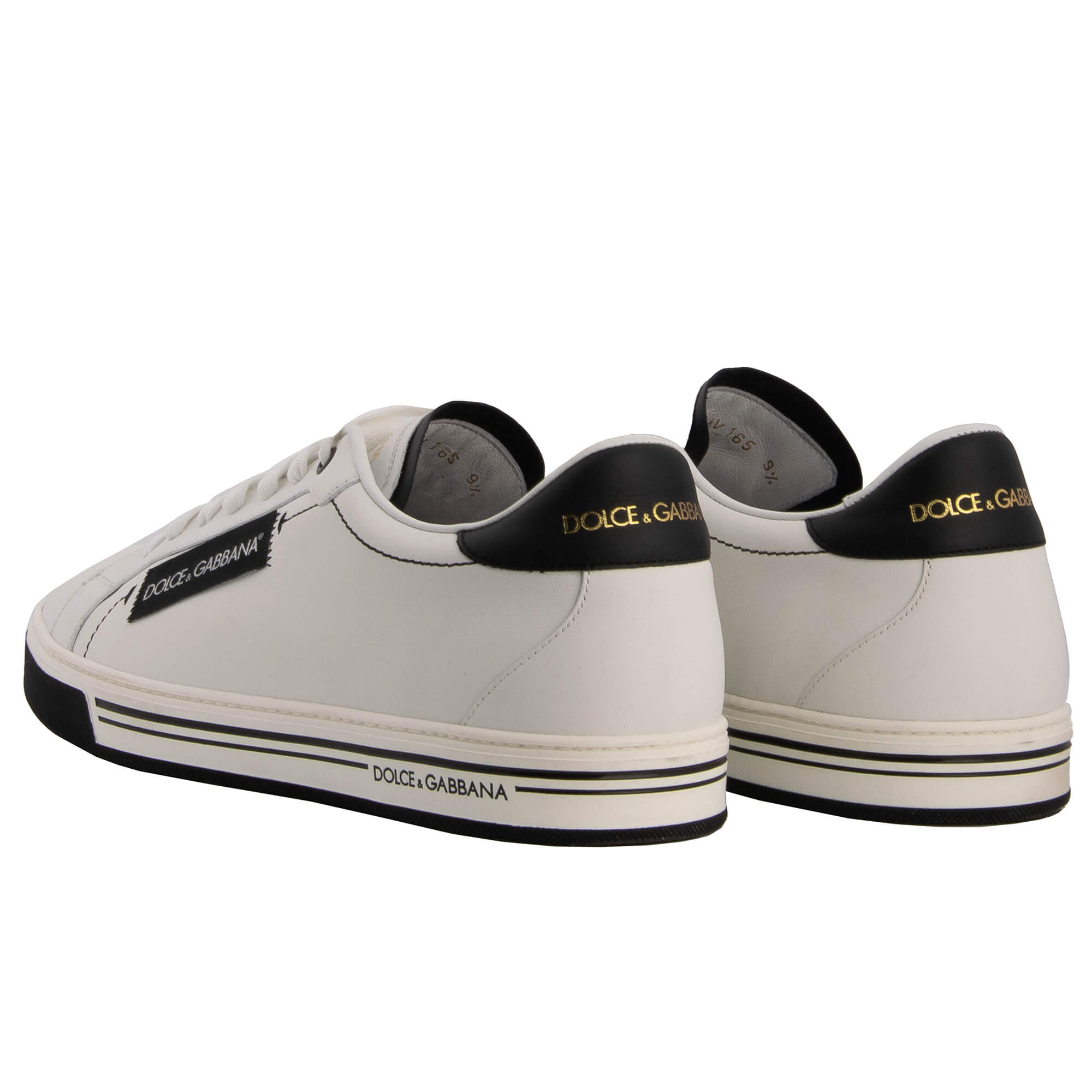 Low-Top Sneaker ROMA with DG Logo in white and black by DOLCE & GABBANA