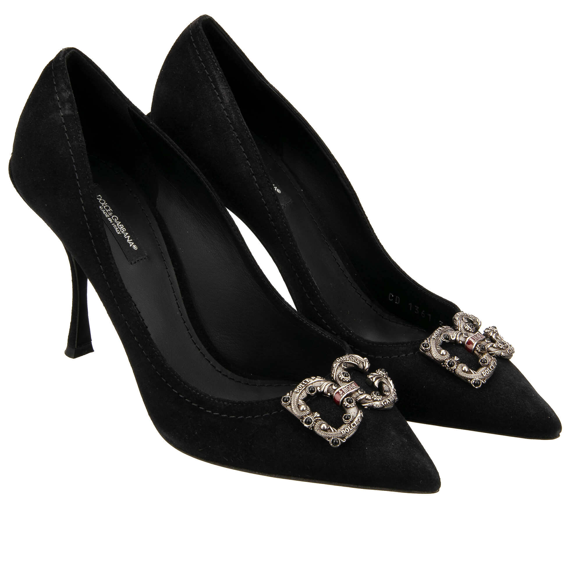 DG Amore Perlen Logo Wild Leder Pumps KEIRA Schwarz 39 US 9