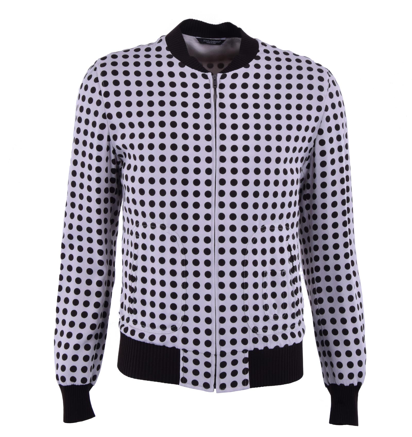 Polka Dot Bomberjacke aus Viskose Braun Beige