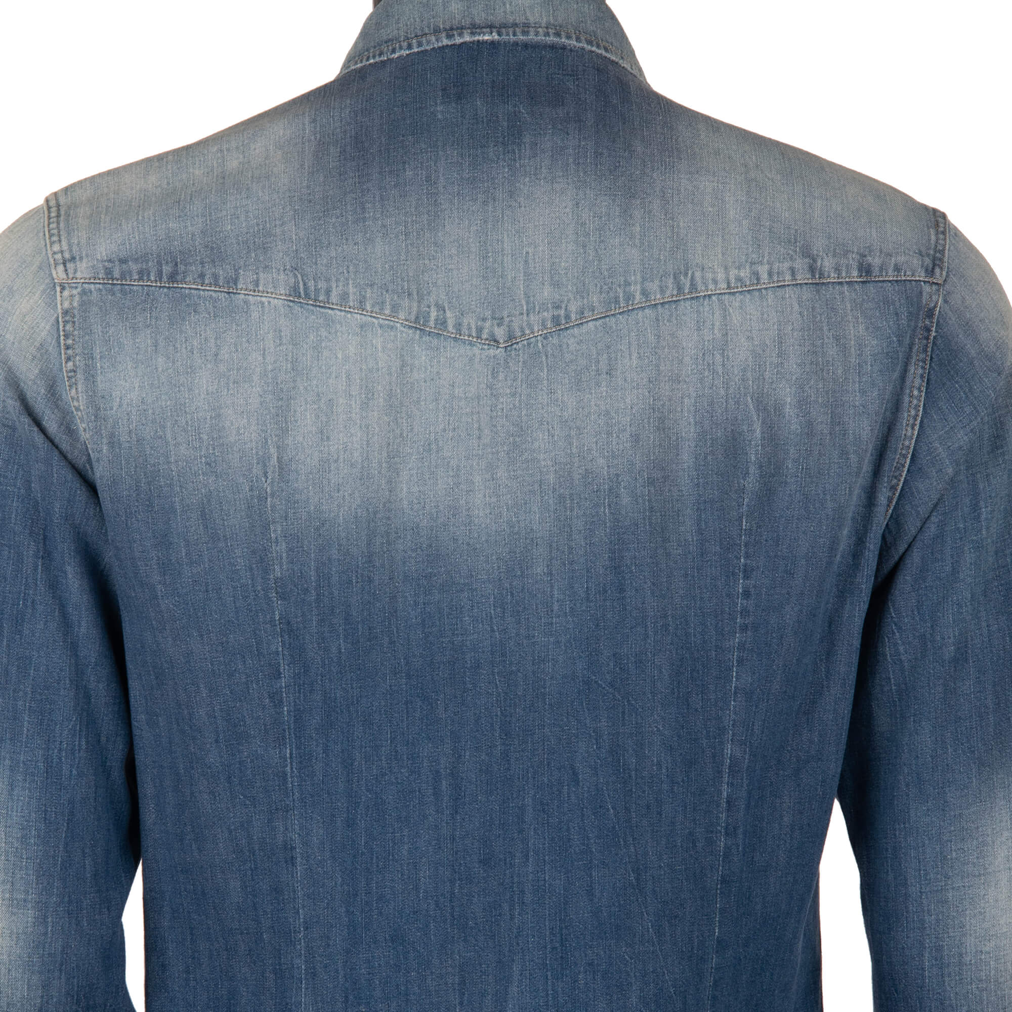 Jeans / Denim Hemd in Blau mit Waschung Effekt, Druckknöpfen und zwei Taschen vorne in Blau von DOLCE & GABBANA 