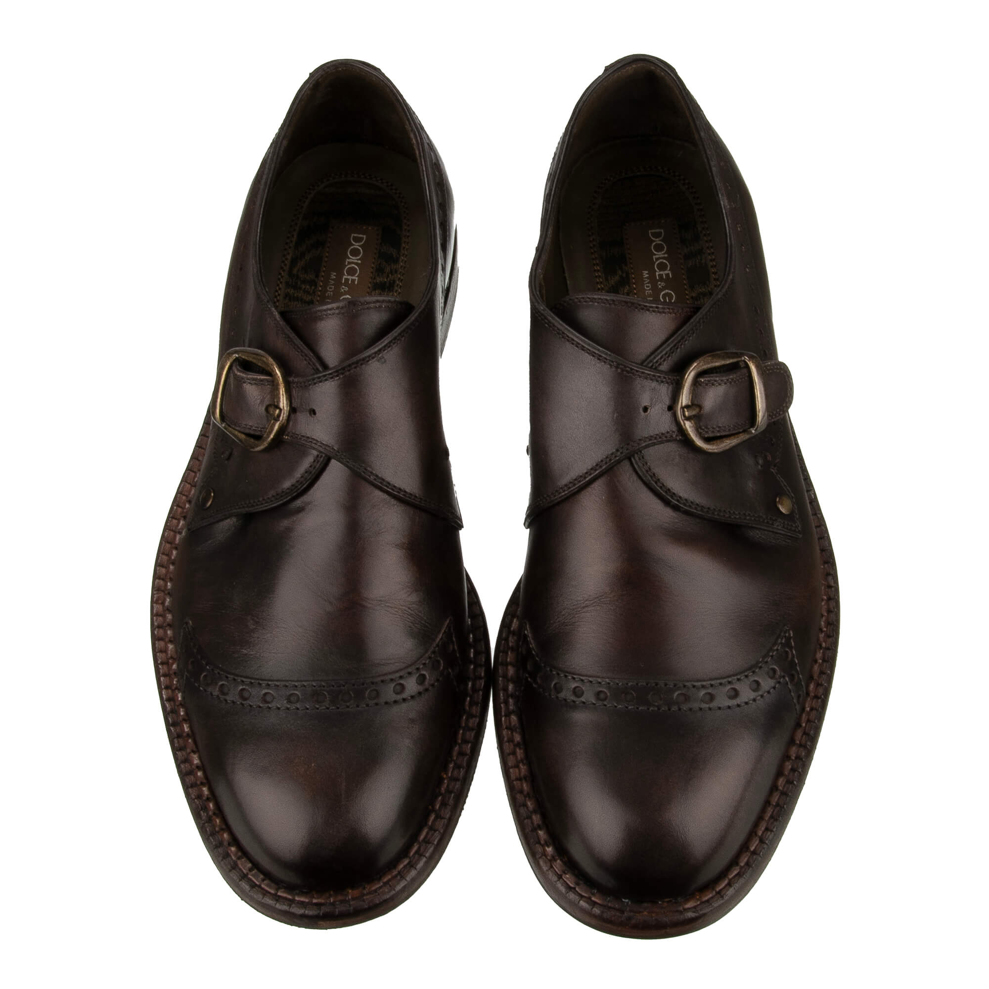Leder Loafer Schuhe MARSALA mit Metall Schnalle in Braun von DOLCE & GABBAN