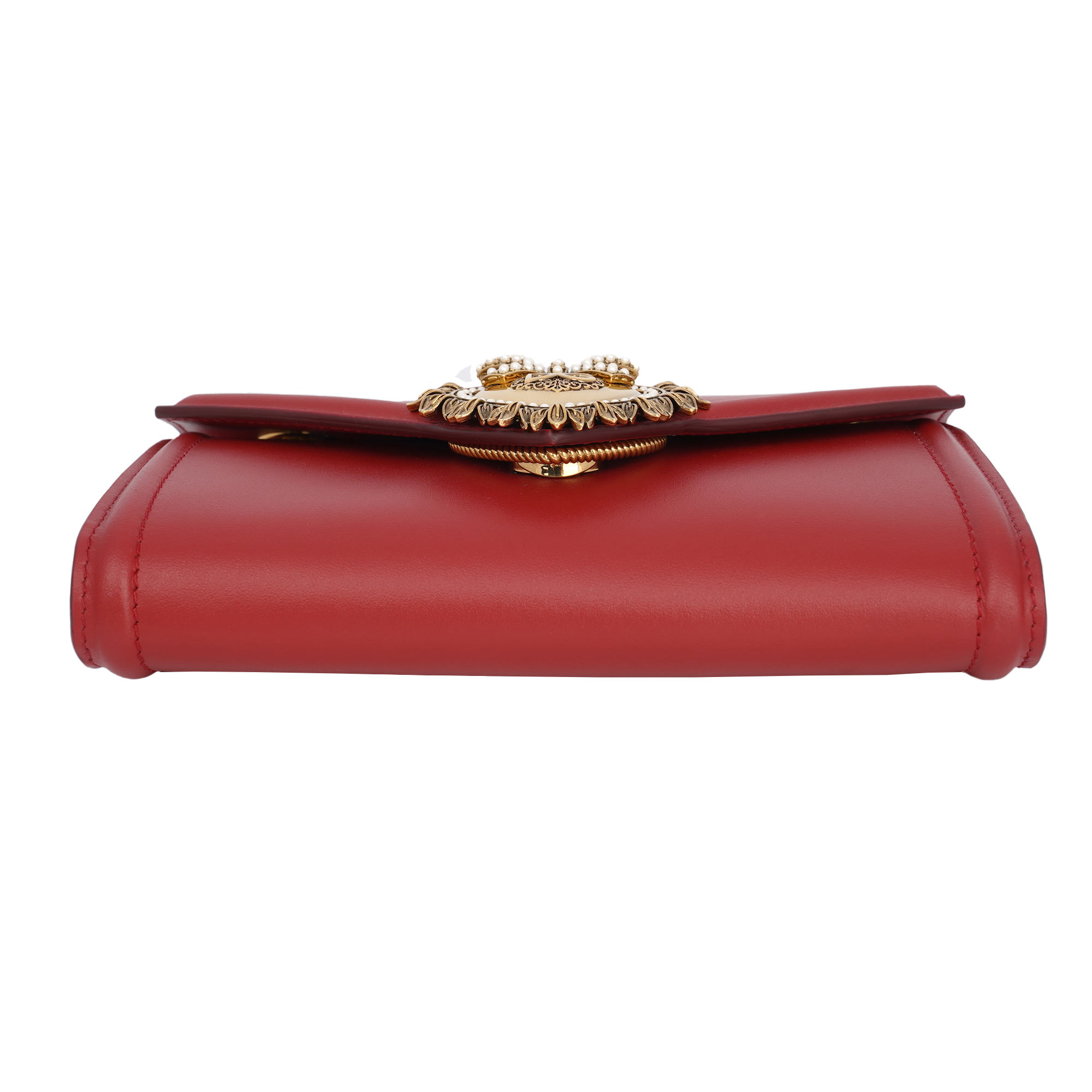 Kleine Crossbody Tasche / Clutch DEVOTION aus Kalbsleder mit DG Perlen Herz Logo und Kettenriemen von DOLCE & GABBANA
