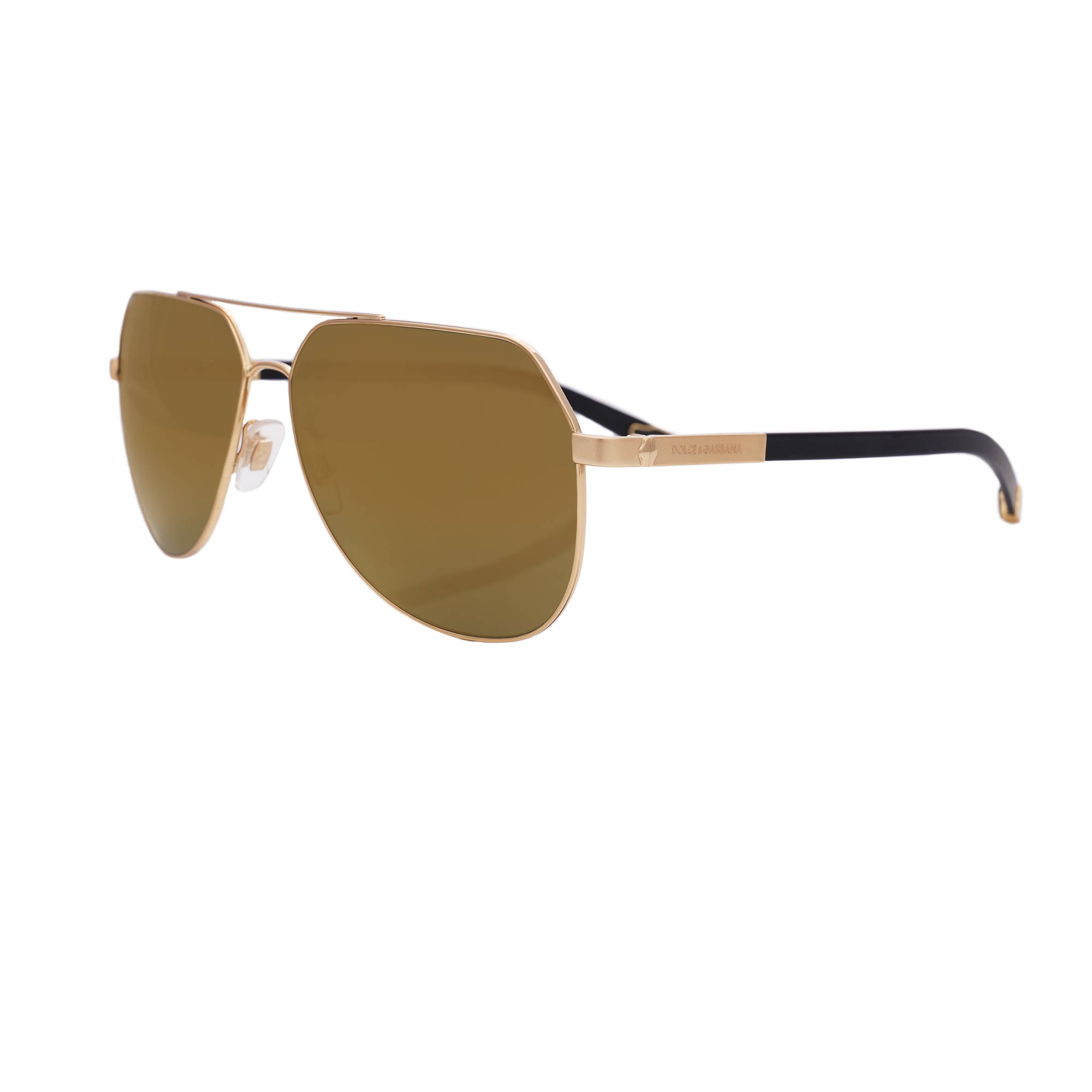 GOLD Edition Pilot Stil Sonnenbrille DG 2133 aus vergodetem Metall mit Box und Etui von DOLCE & GABBANA